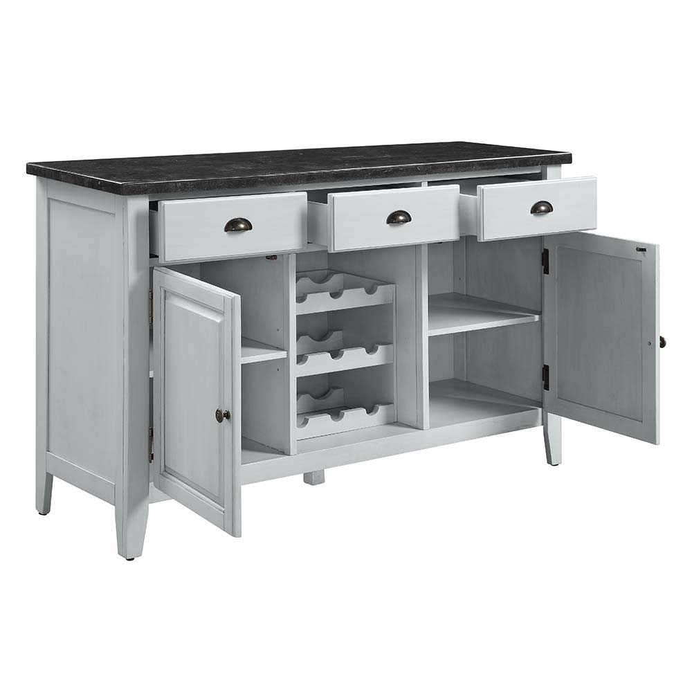 Lanton - Server - Natural Marble & Antique White, white, view 4