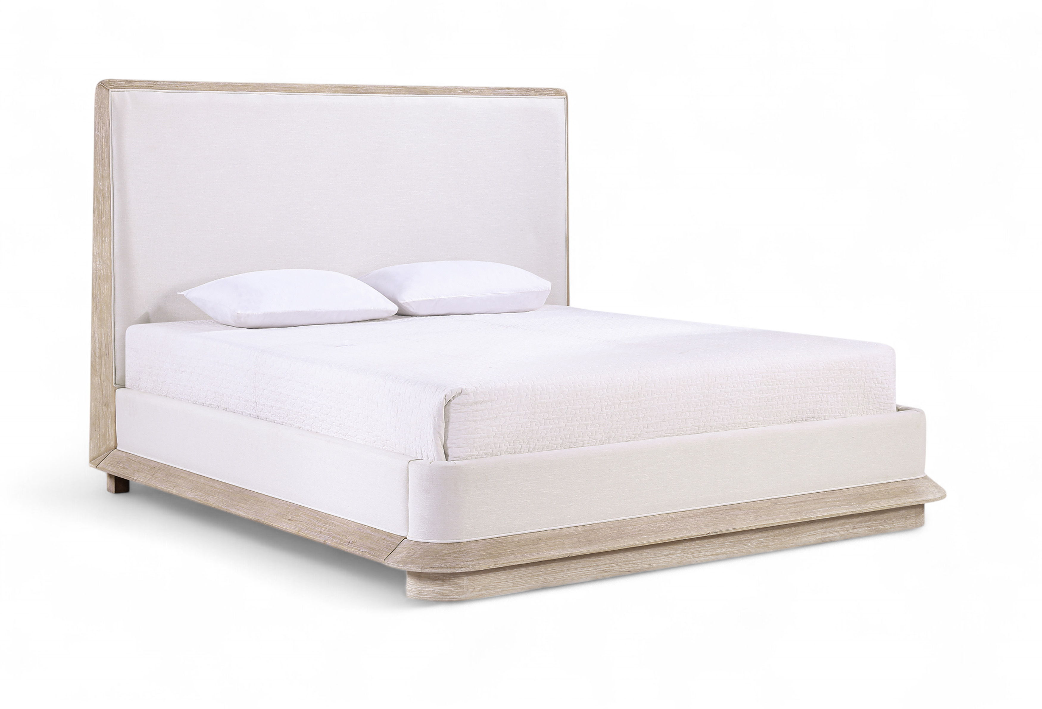 Adagio - Fabric Upholstered Queen Bed (3 Boxes) - Natural