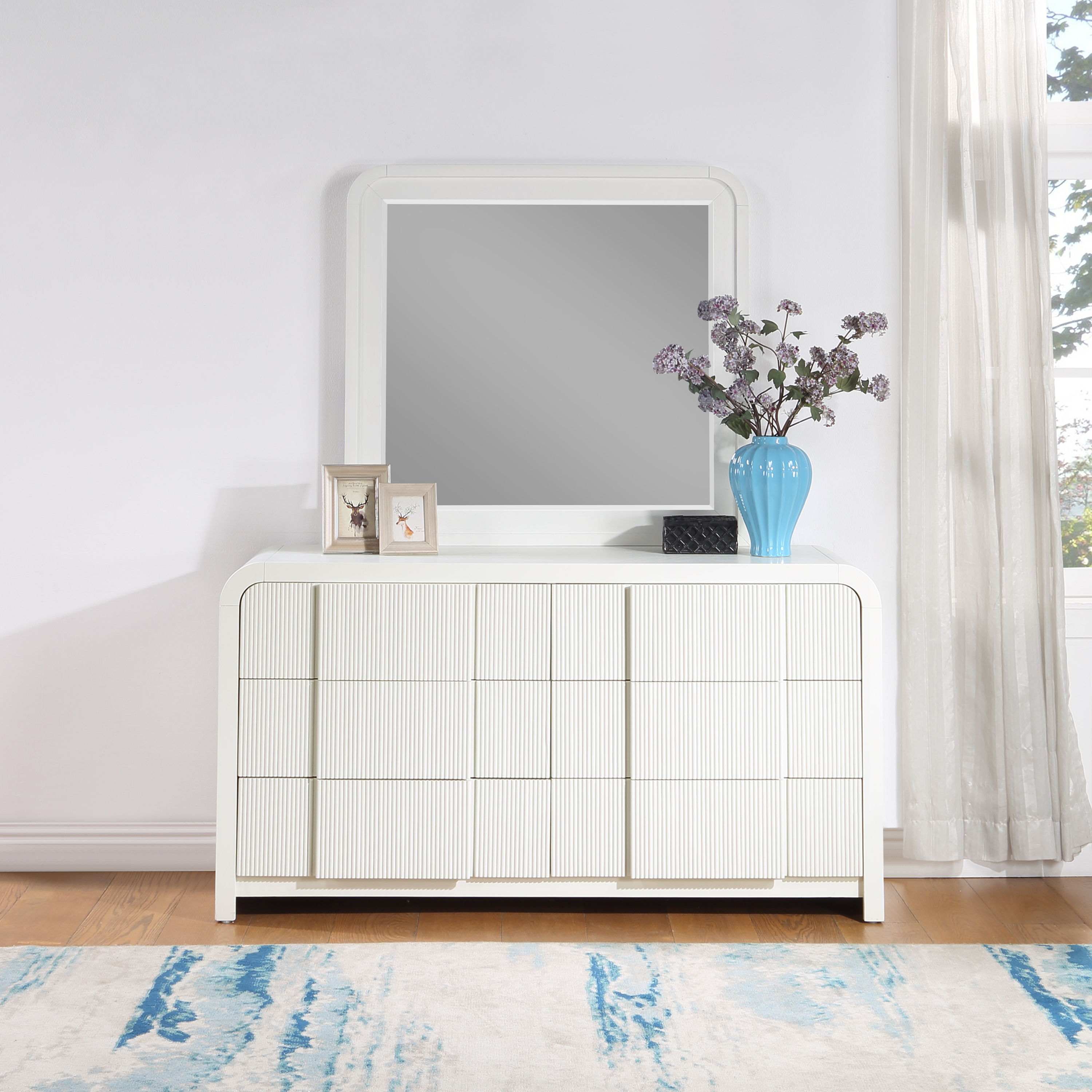 Fluted - Mirror - Cream