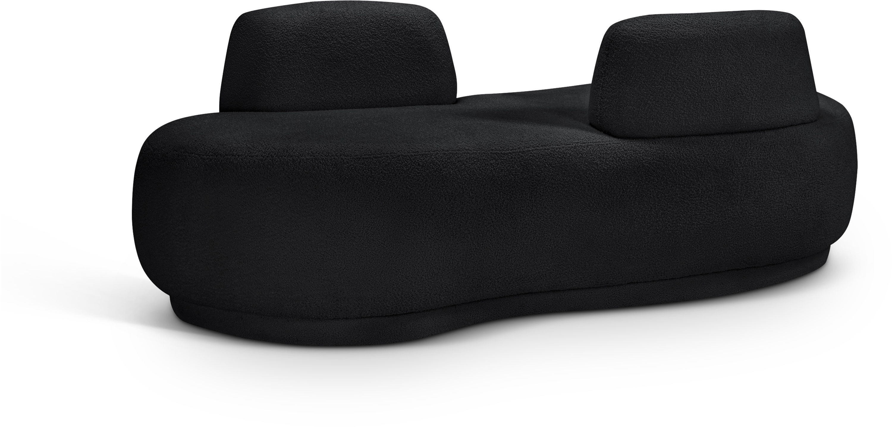 Argyle - Teddy Fabric Chaise / Loveseat - Black