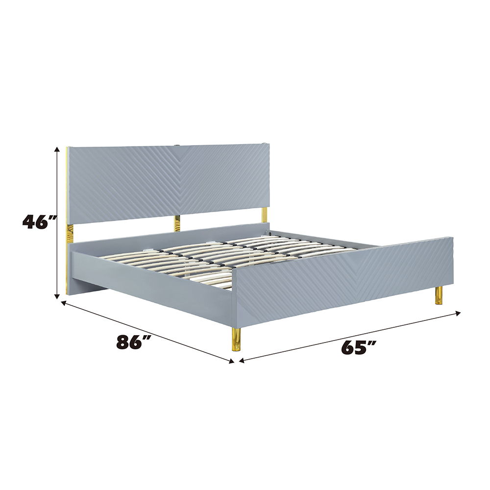 Gaines - Queen Bed - Gray High Gloss, gray, view 5