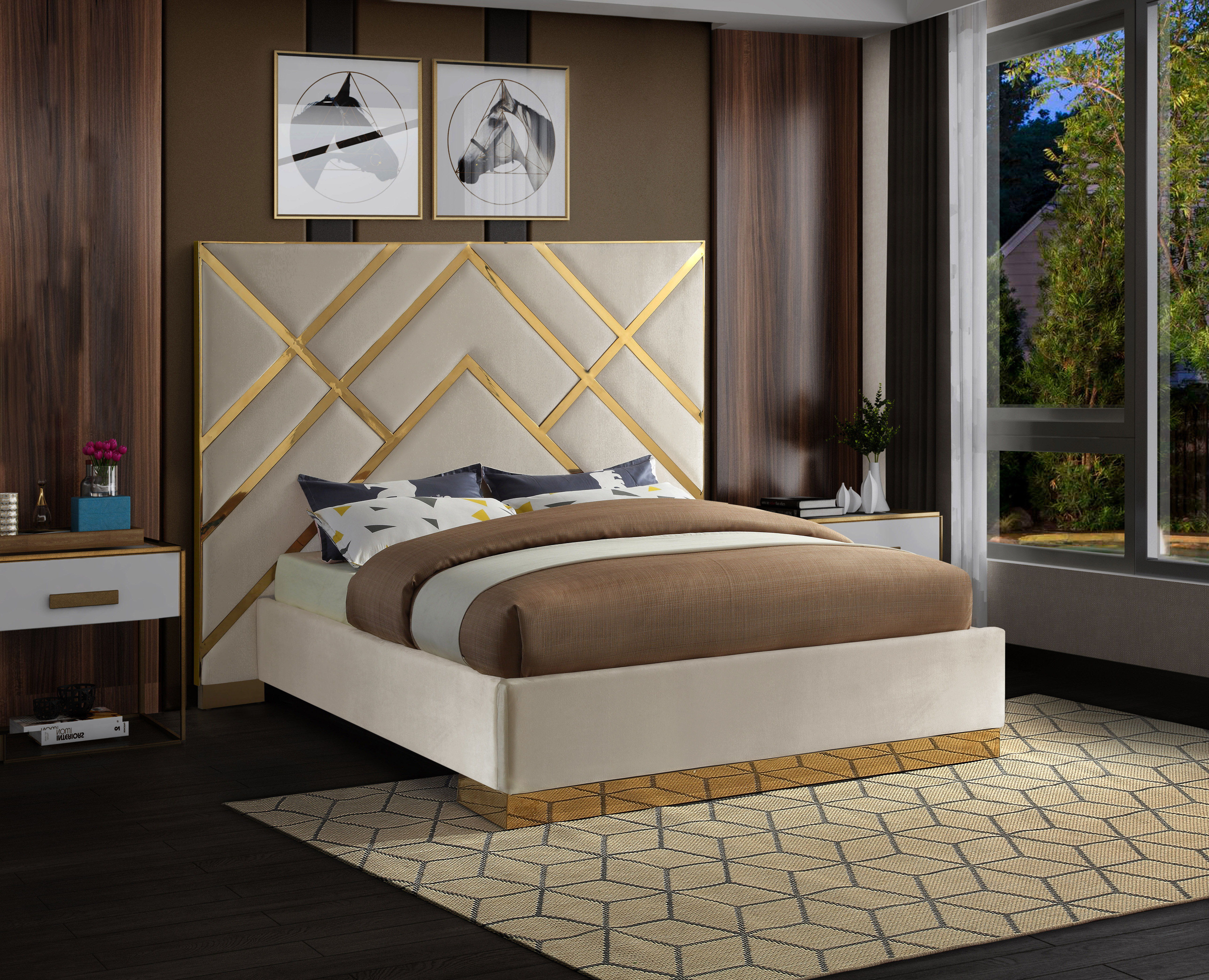 Vector - King Bed - Cream