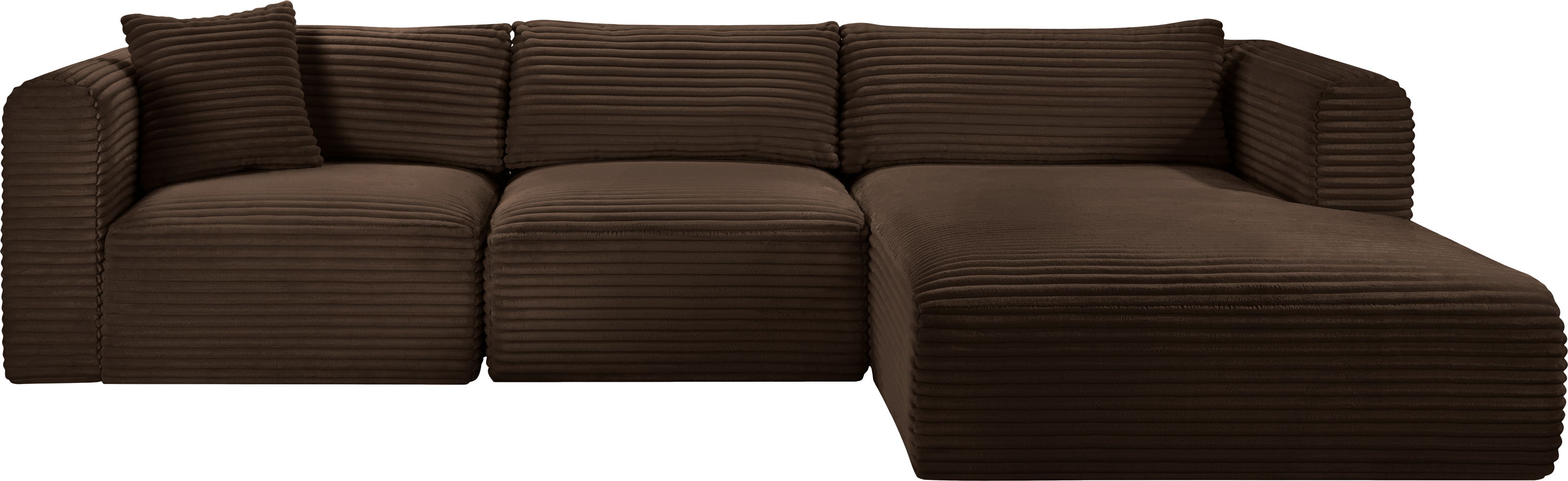 Shaggy - 3 Piece Modular Sectional - Brown