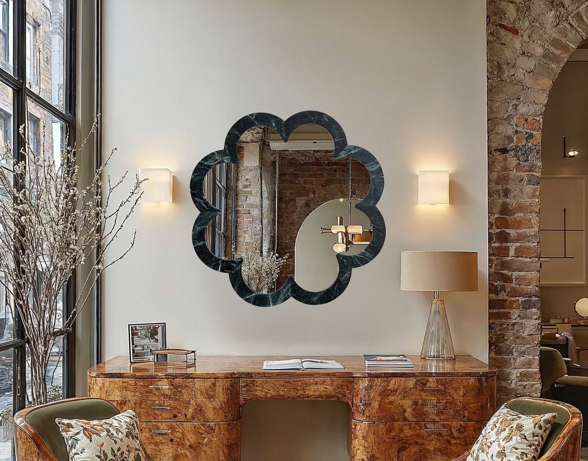Vicenza - Genuine Marble Frame Mirror - Green