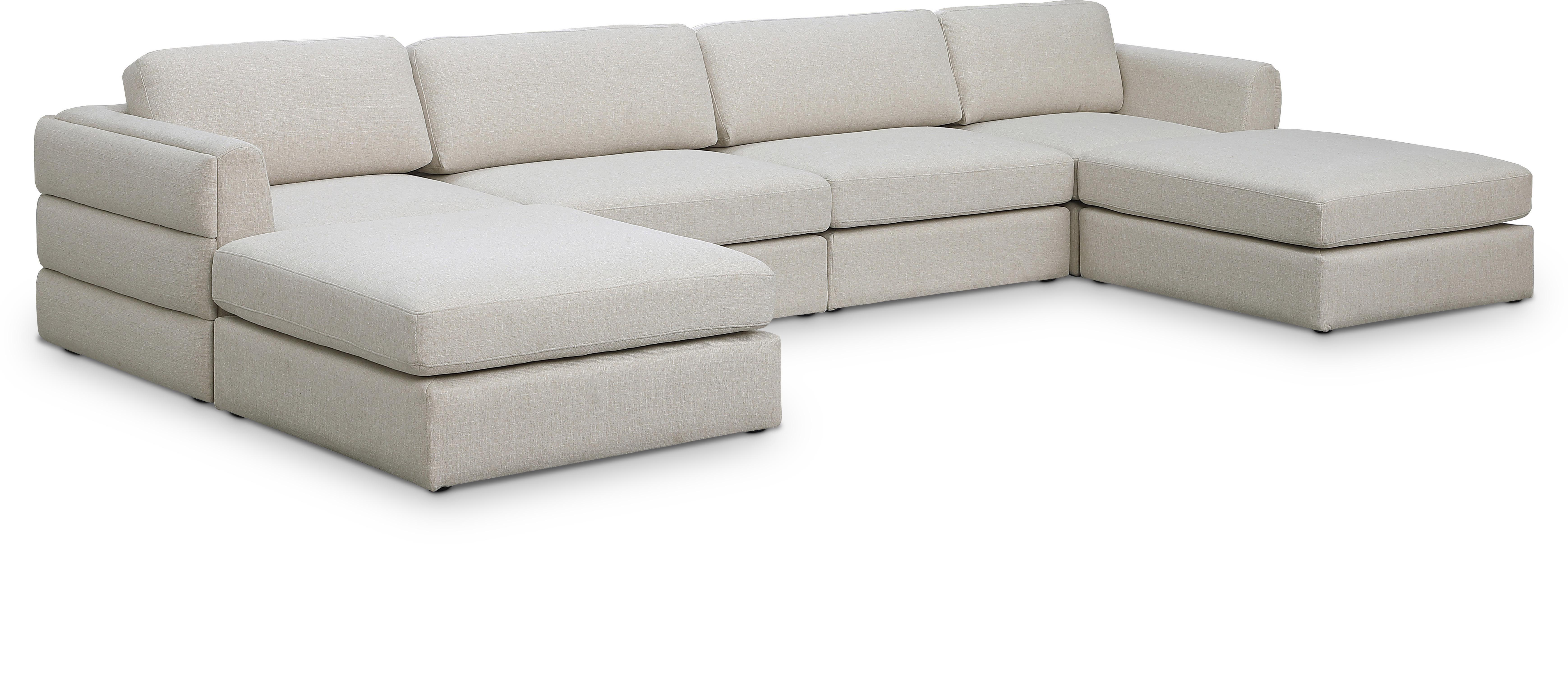Beckham - 6 Piece Double Chaise Modular Sectional - Beige