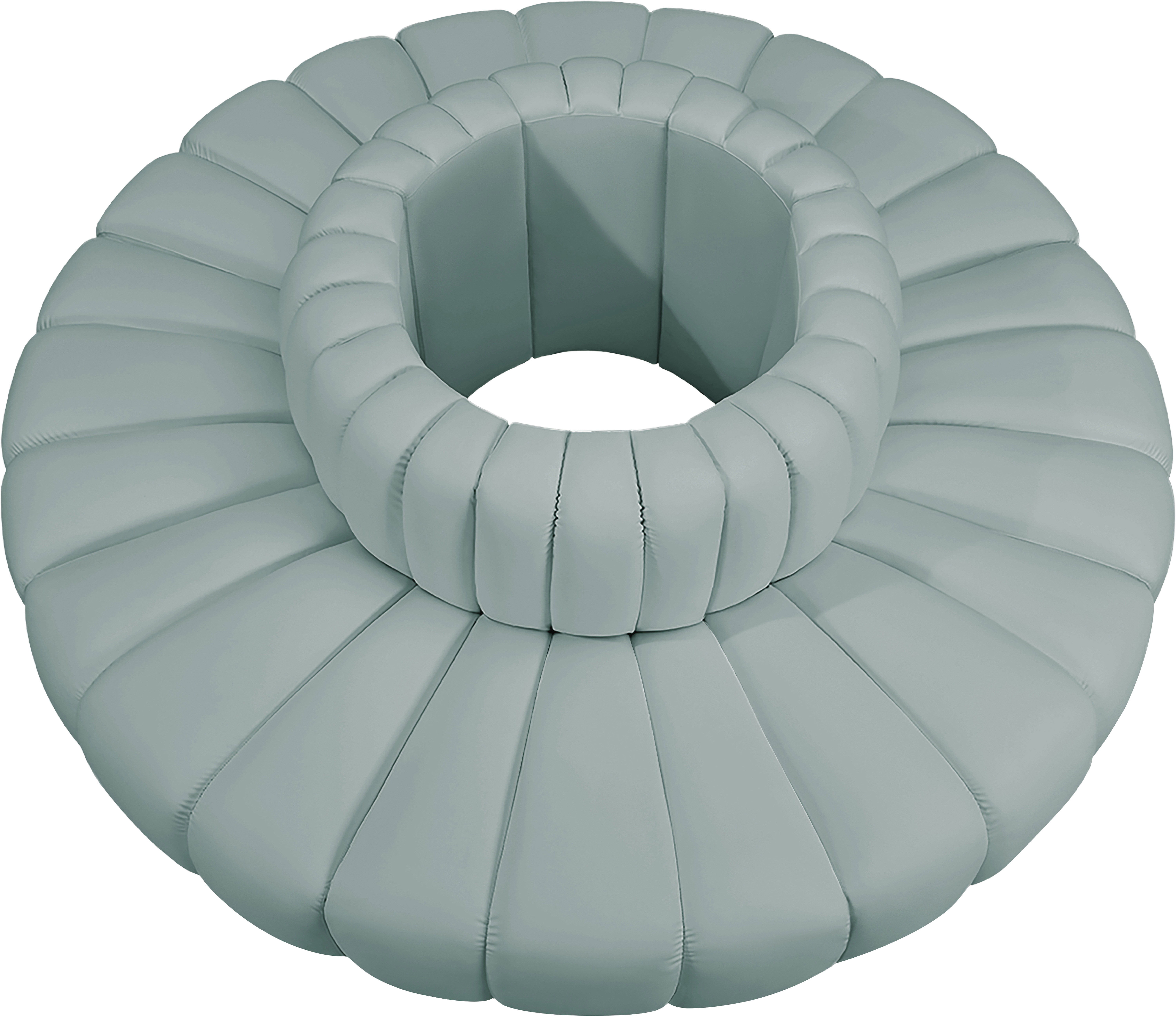 Arc - Faux Leather 8 Piece Round Modular Sofa - Mint Green