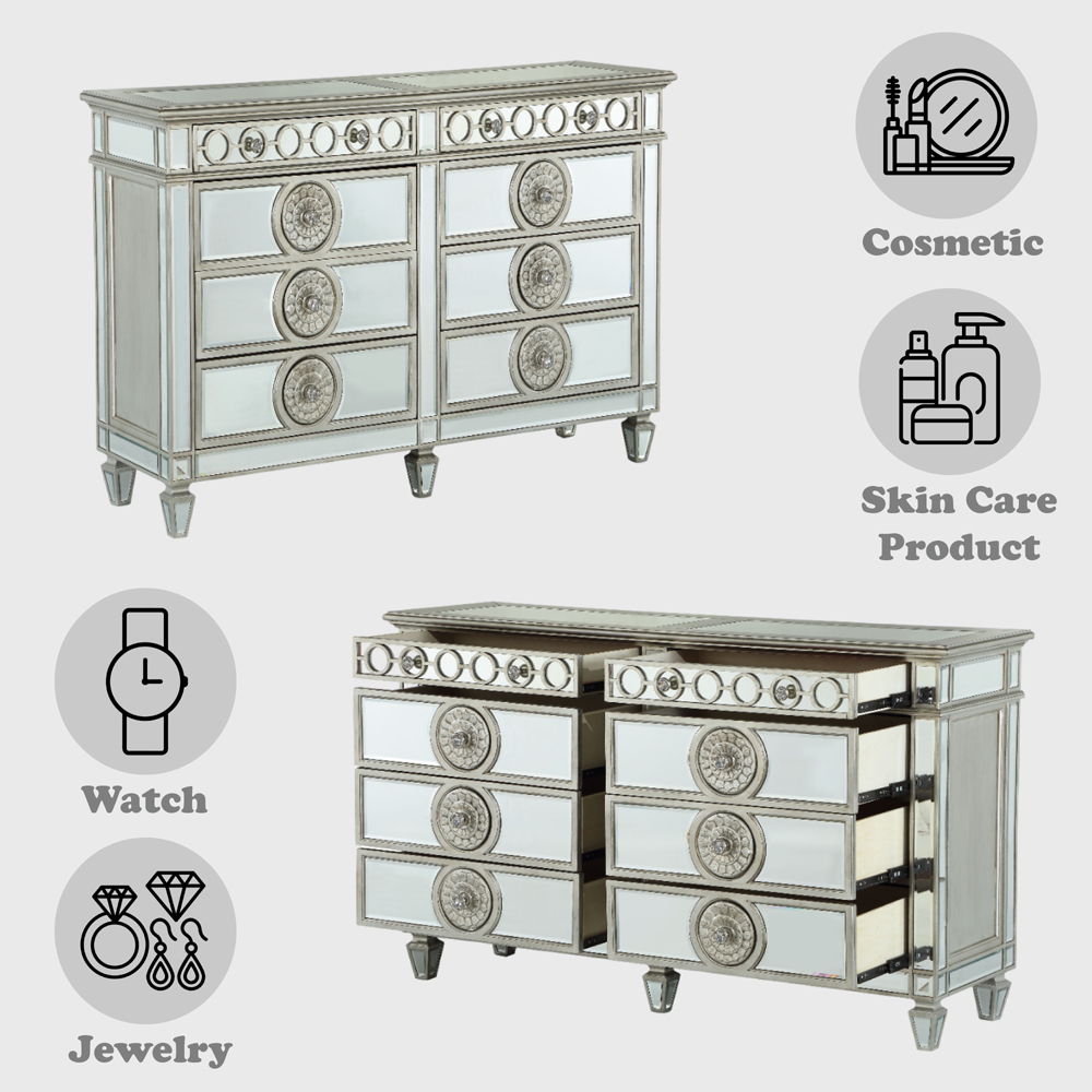 Varian - Dresser - Mirrored, silver, view 2