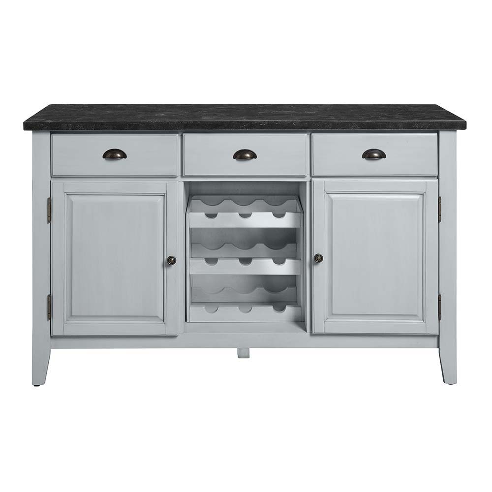 Lanton - Server - Natural Marble & Antique White, white, view 3