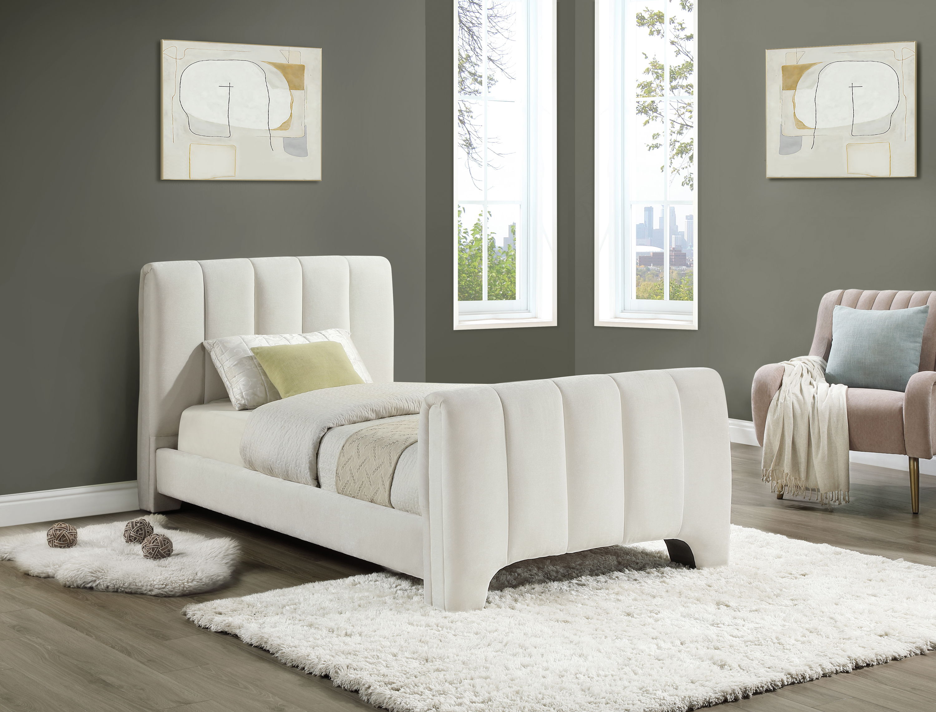 Camila - Twin Bed - Cream