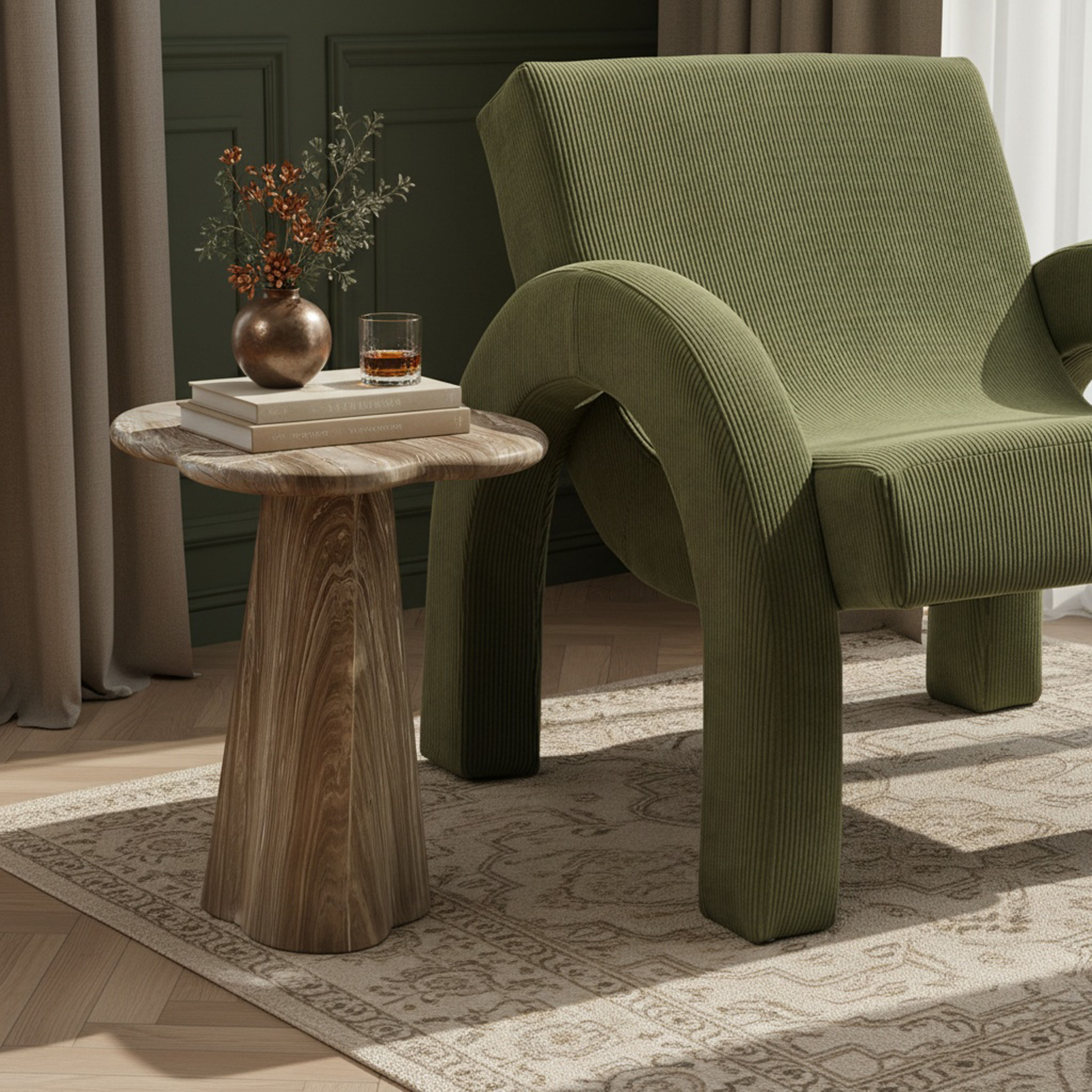 Nola - 18.5" Concrete Indoor / Outdoor End Table - Beige