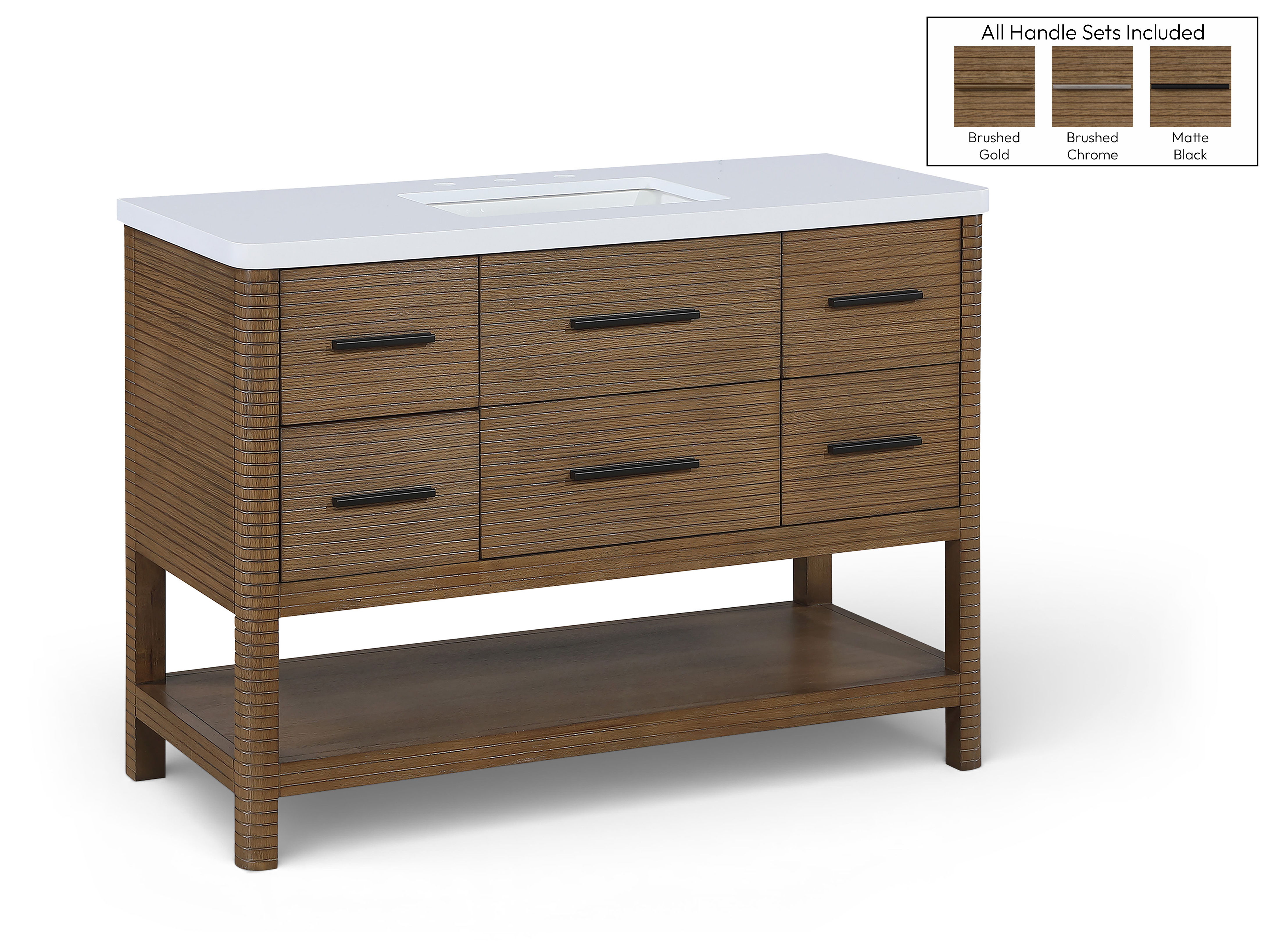 Oakwell - 48'' Bathroom Vanity - Brown / White