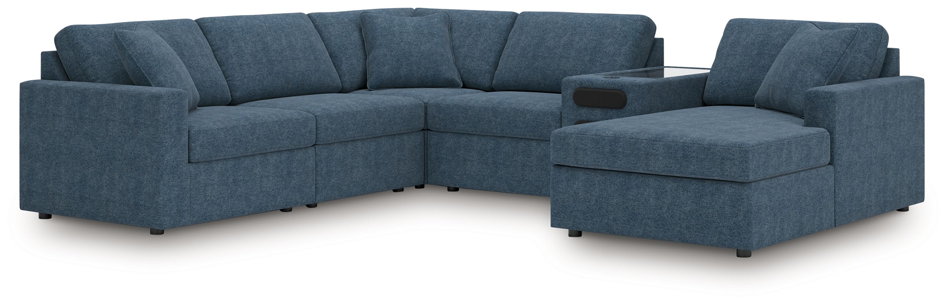 6 Pc · Sectional With Audio System, Raf Corner Chaise And LAF Corner Chair