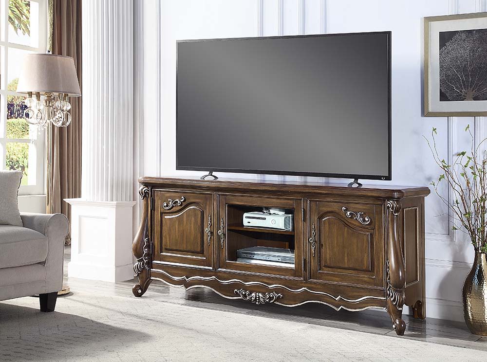 Latisha - TV Stand - Antique Oak, dark brown