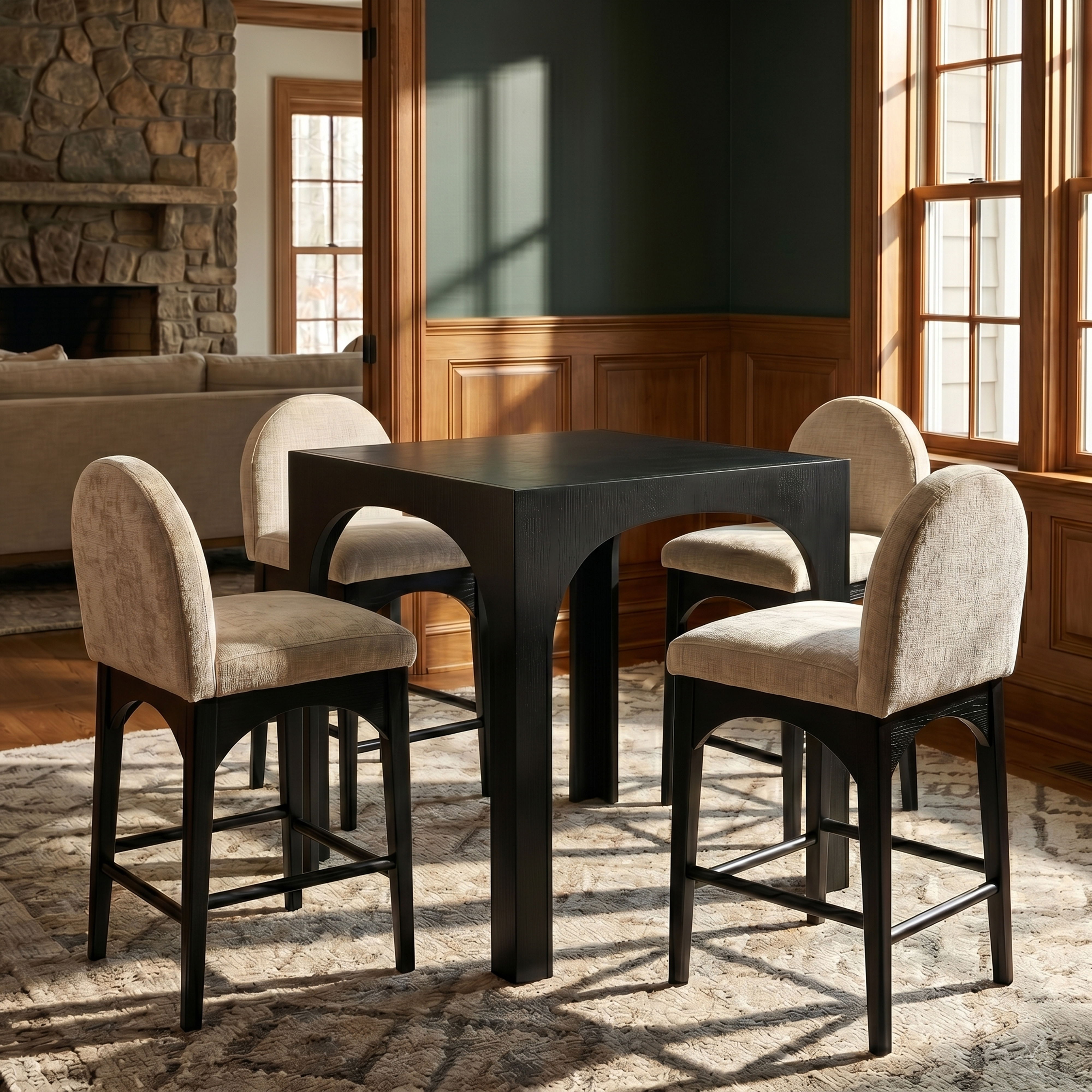 Waldorf - Tempered Glass Top Counter Height Table - Black