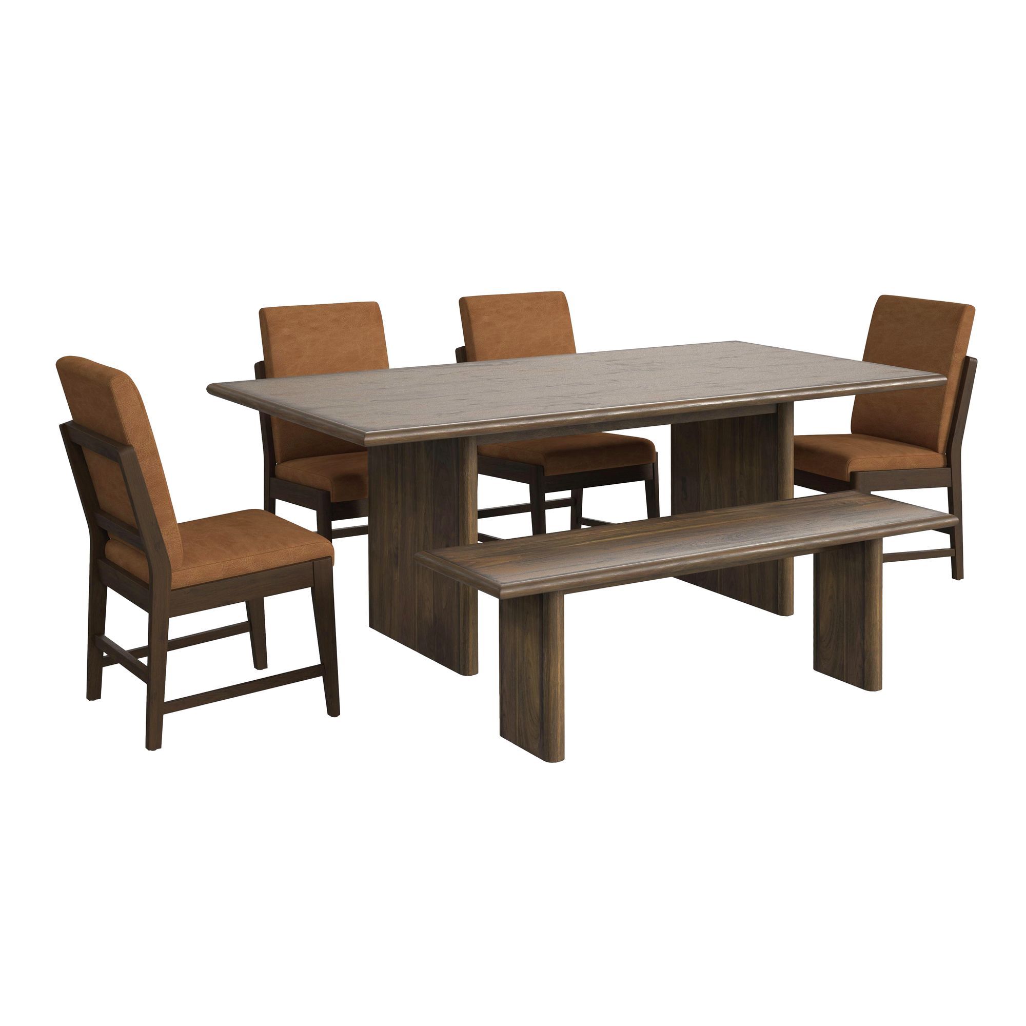 6 Pc · Table, Four PU Chairs & Bench