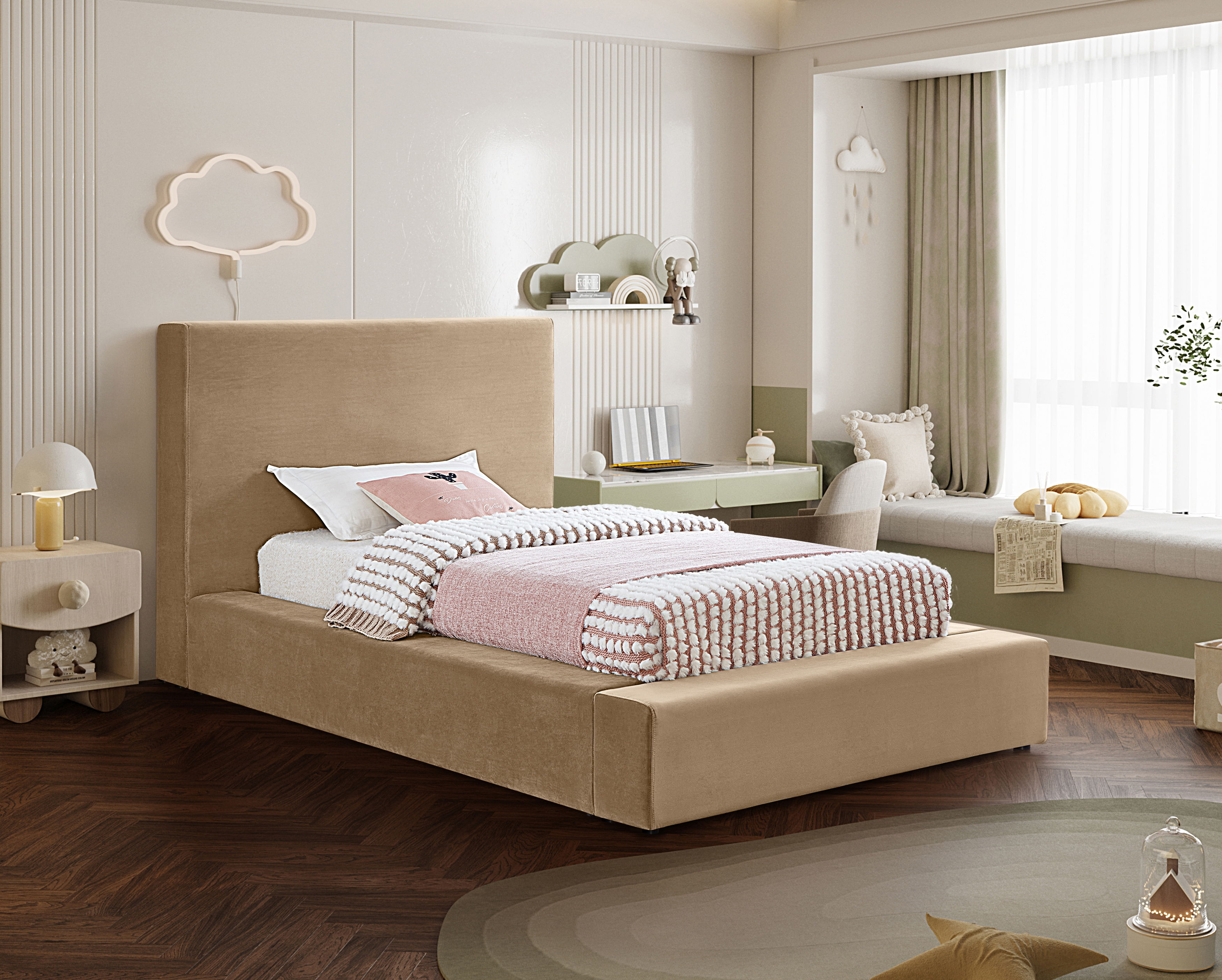 Dorian - Twin Bed - Beige