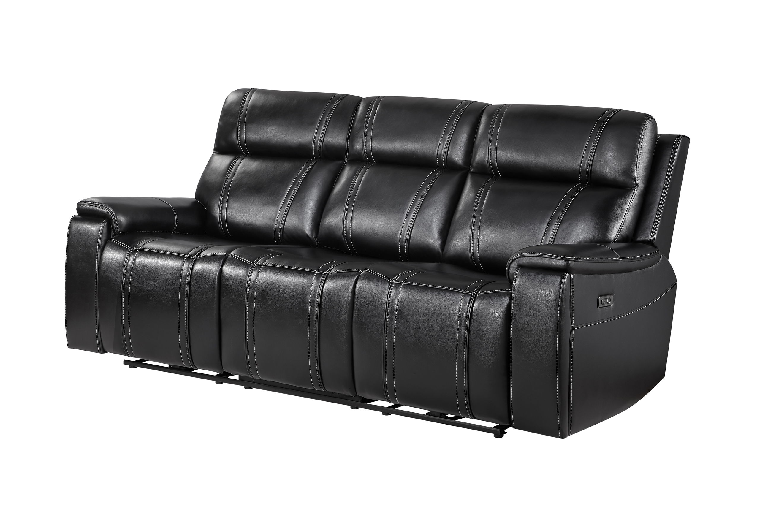 U8880 - Power Reclining Sofa With Armrest Cupholder, DDT With Watch Charger - Black