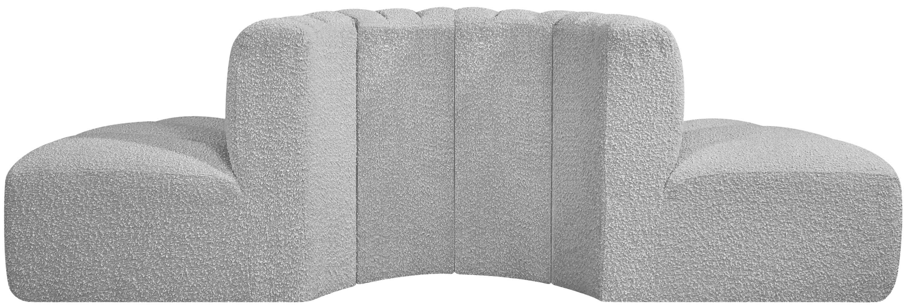 Arc - Boucle Fabric 4 Piece Modular Sofa - Gray