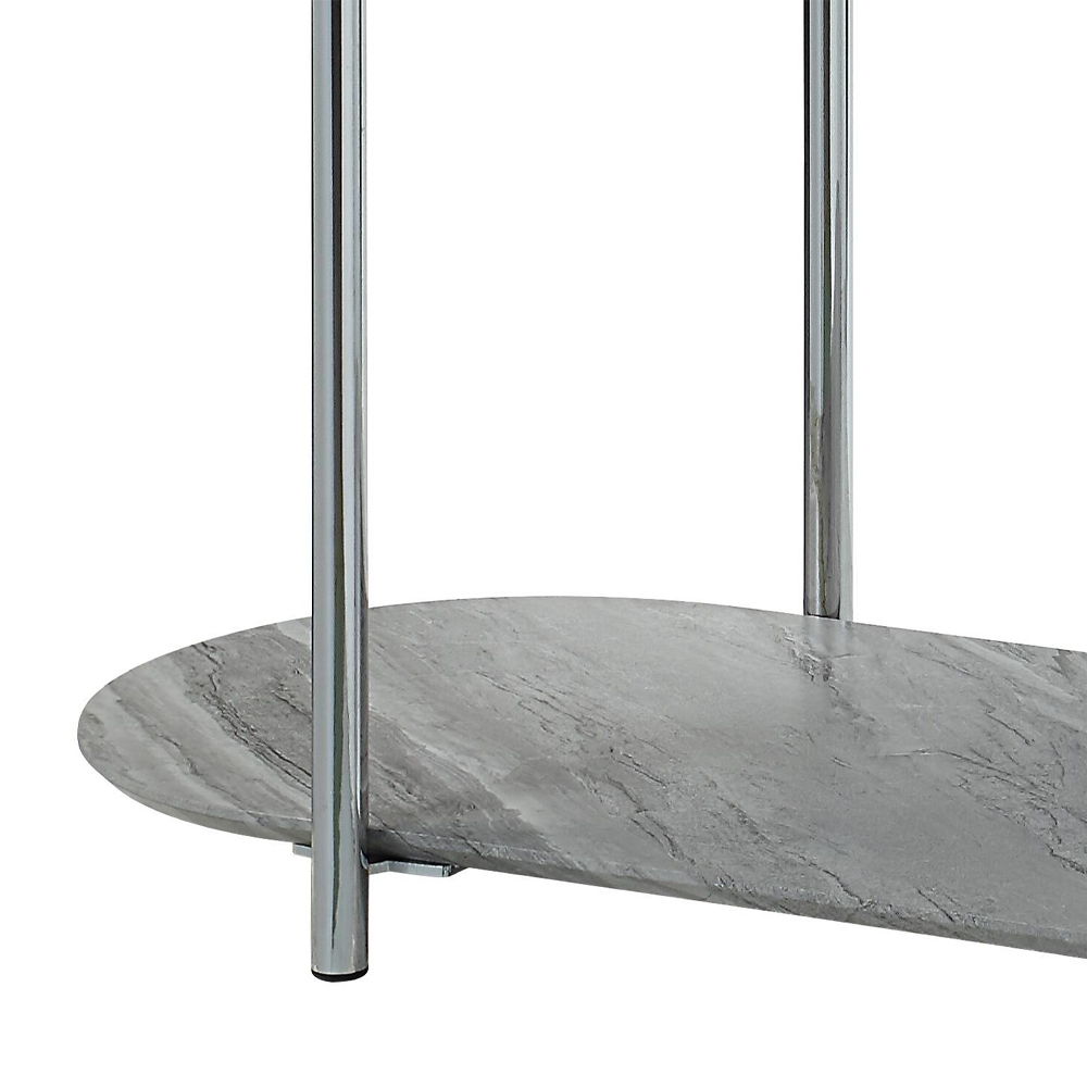 Yukino - Sofa Table - Gray High Gloss & Chrome, gray, view 4