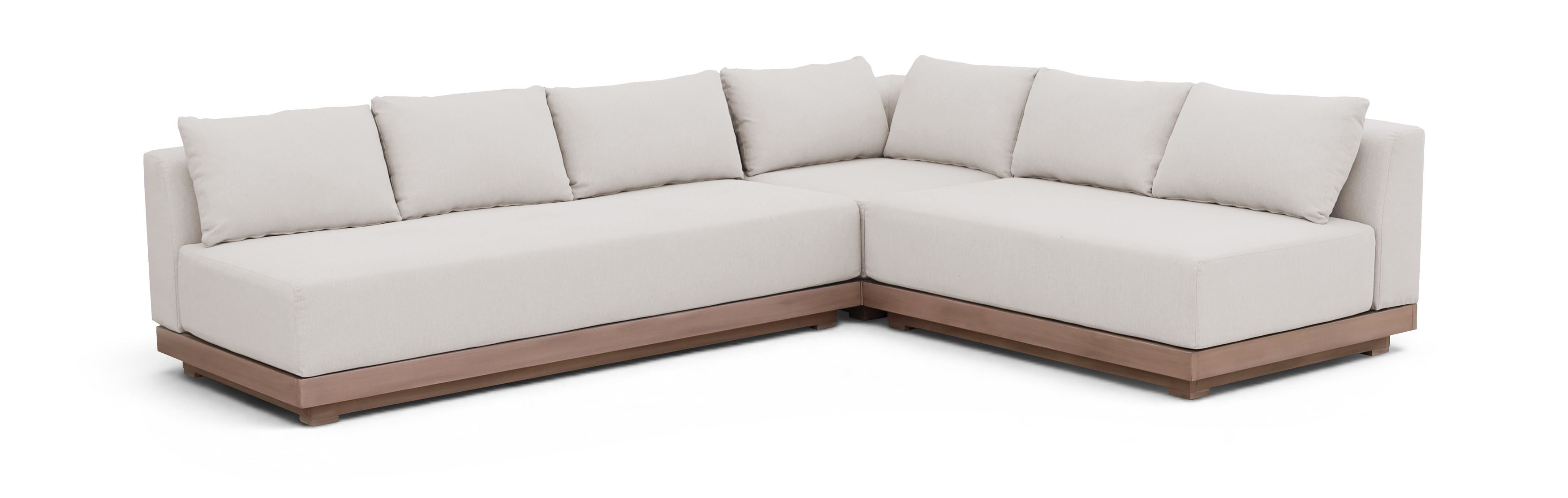 Solace - Olefin Performance Fabric 3 Piece Outdoor Patio Modular Sectional (Sofa, Loveseat & Corner Chair) - Cream