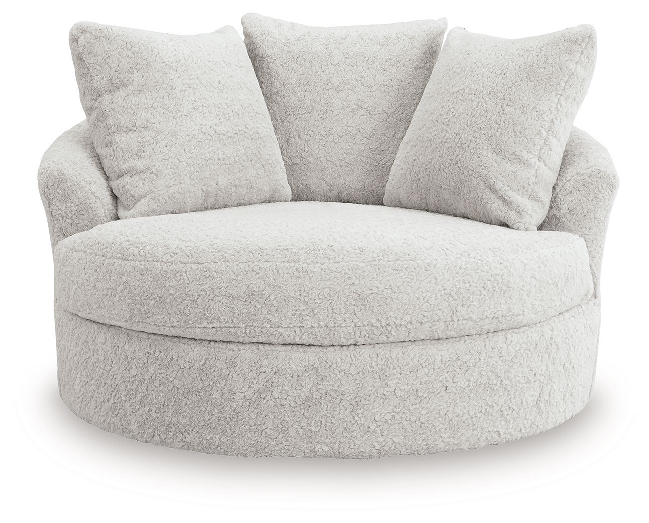 Ashley Furniture Cuddle Plush - Oversized Swivel Accent Chair - Arctic - Image 3