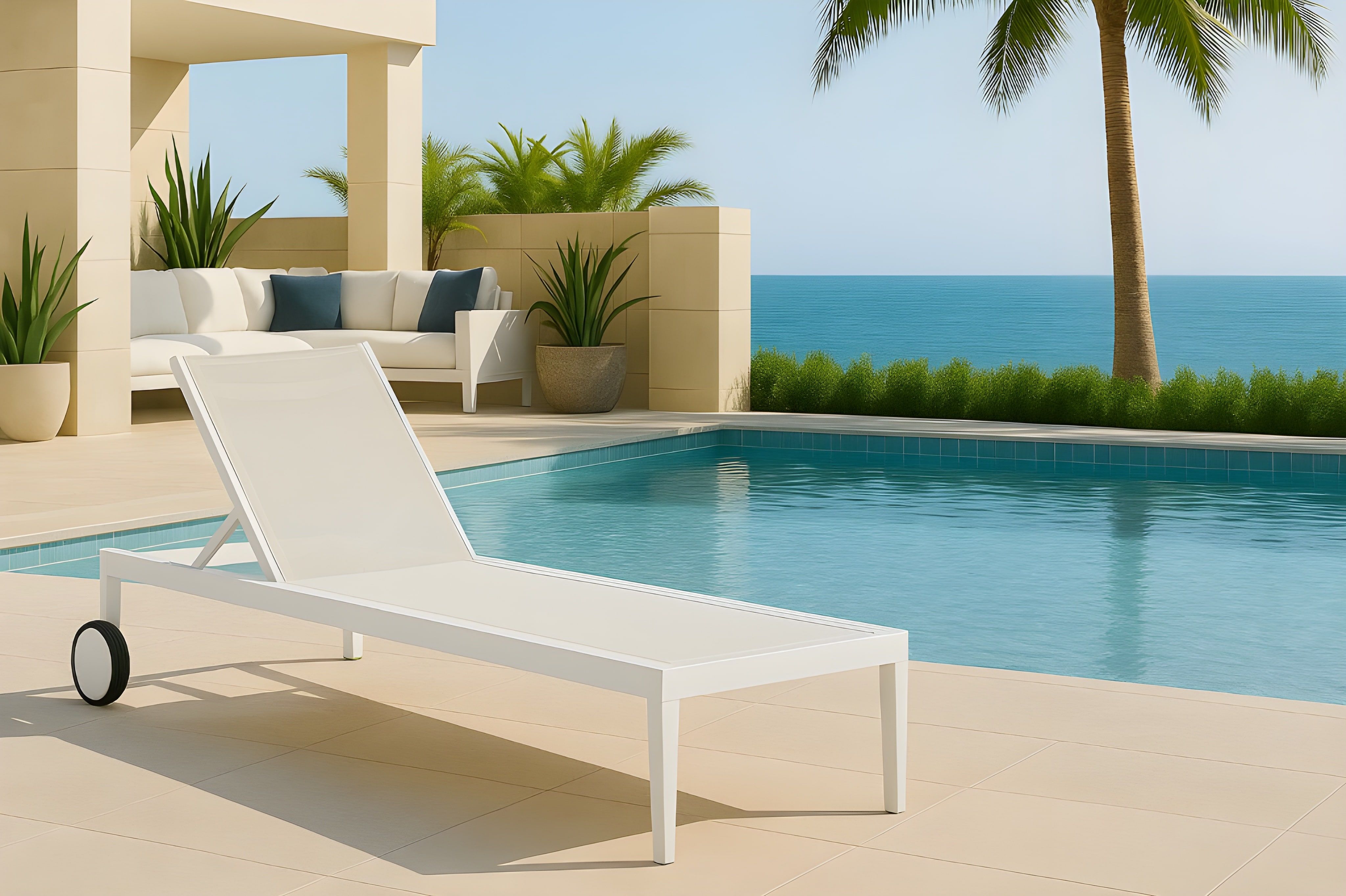 Nizuc - Outdoor Patio Chaise Lounge Chair - White