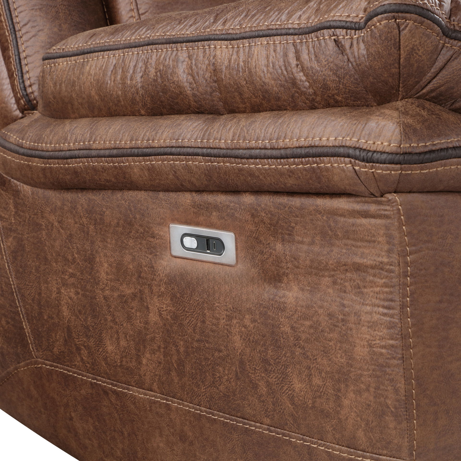 Ryland - Glider Recliner With Power Footrest - Brown, dark brown, view 8