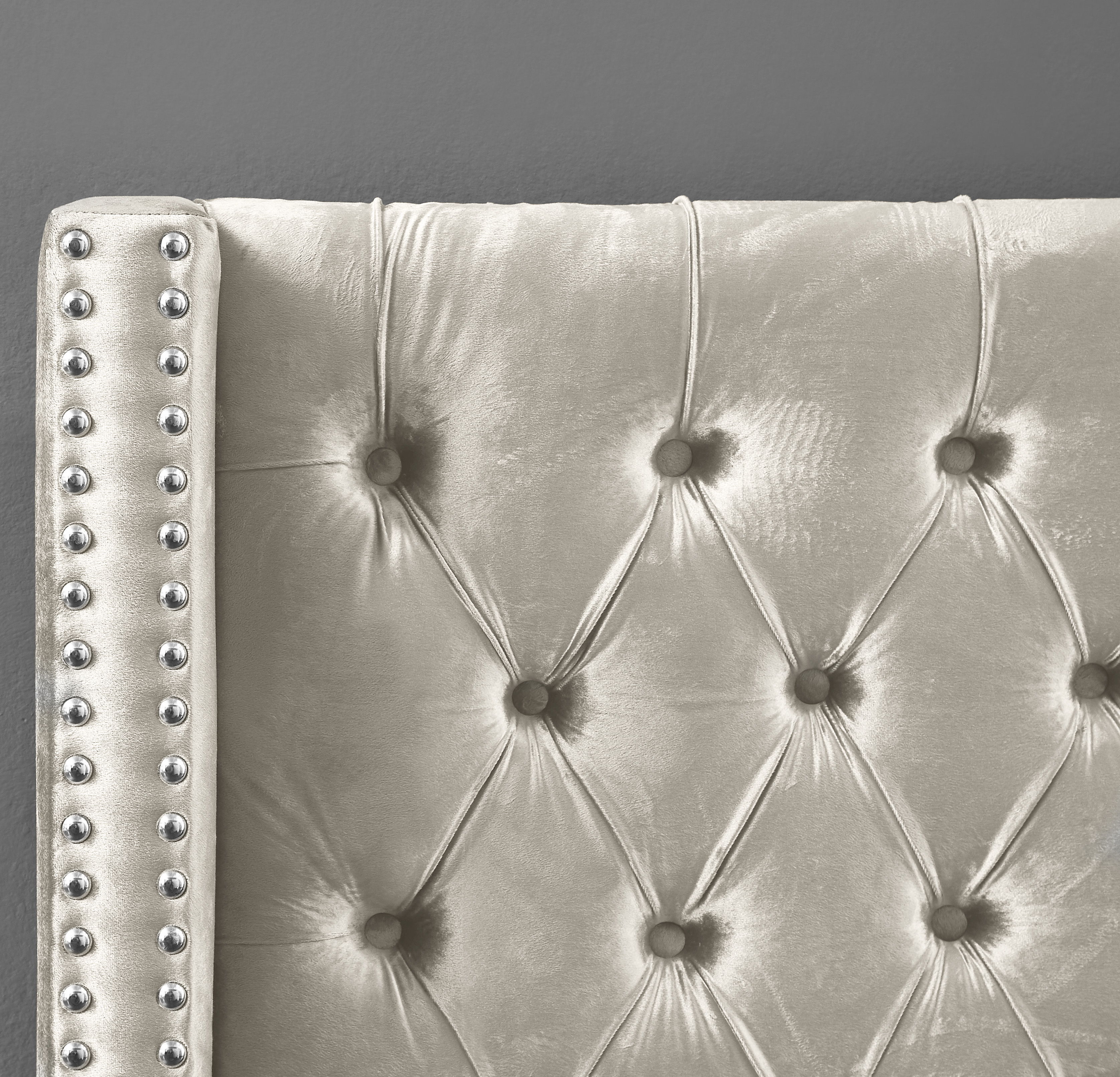 Aiden - Upholstered Twin Bed - Cream