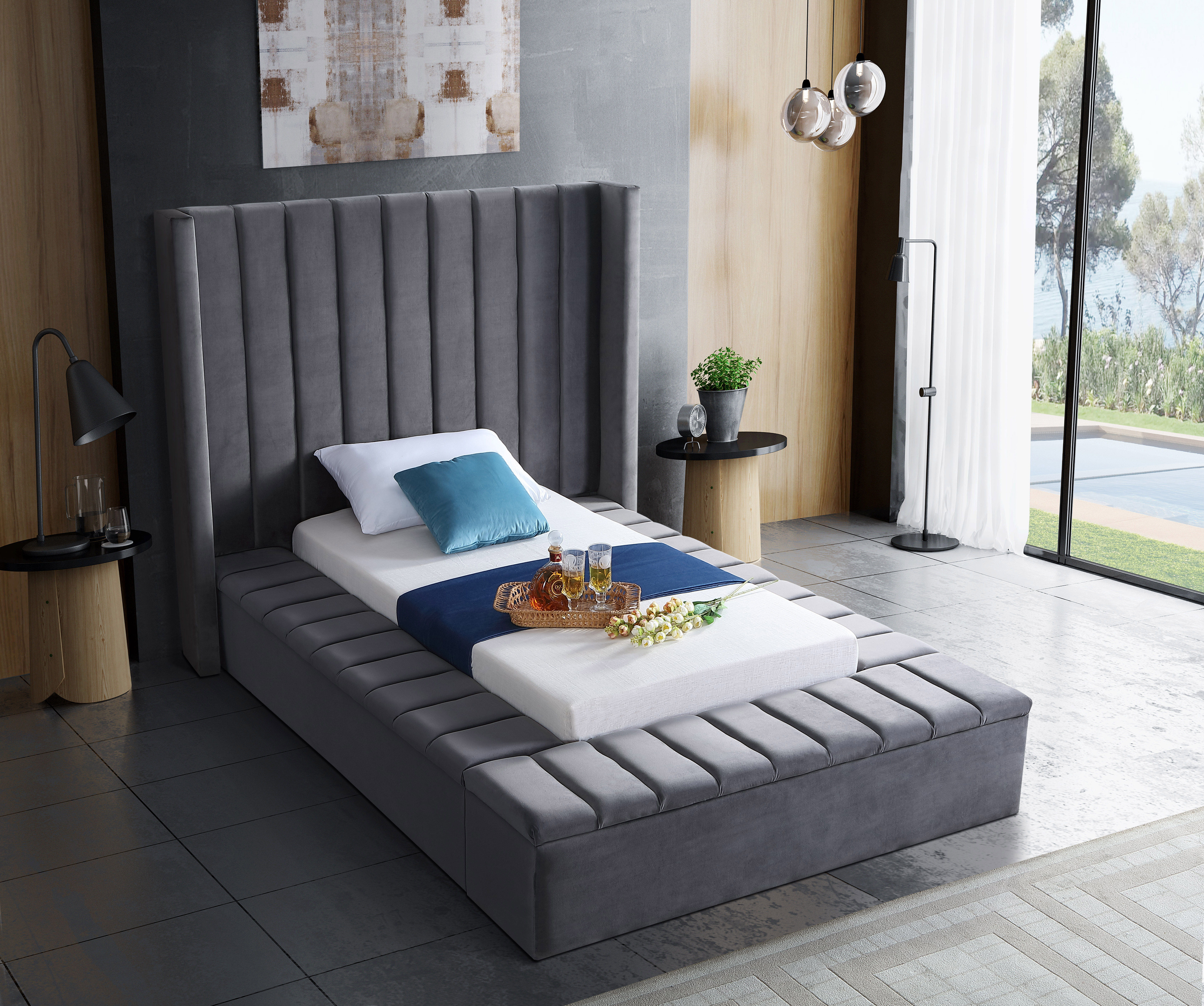 Kiki - Twin Bed - Gray