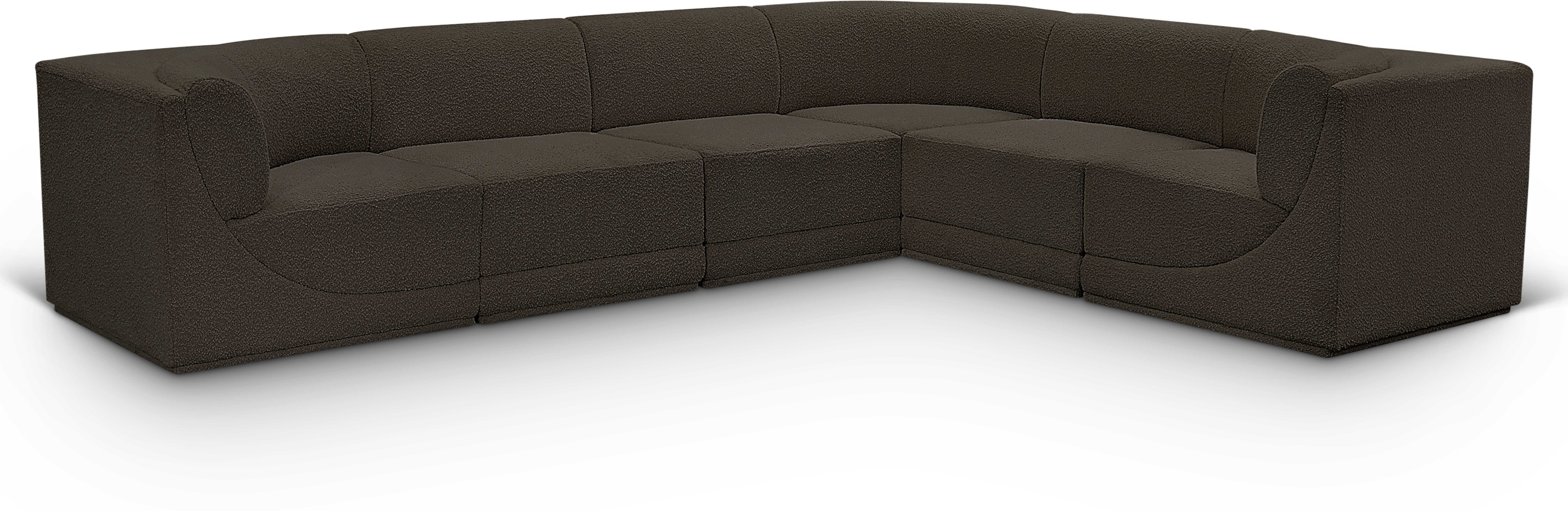 Ollie - 6 Piece Modular Corner Sectional - Brown