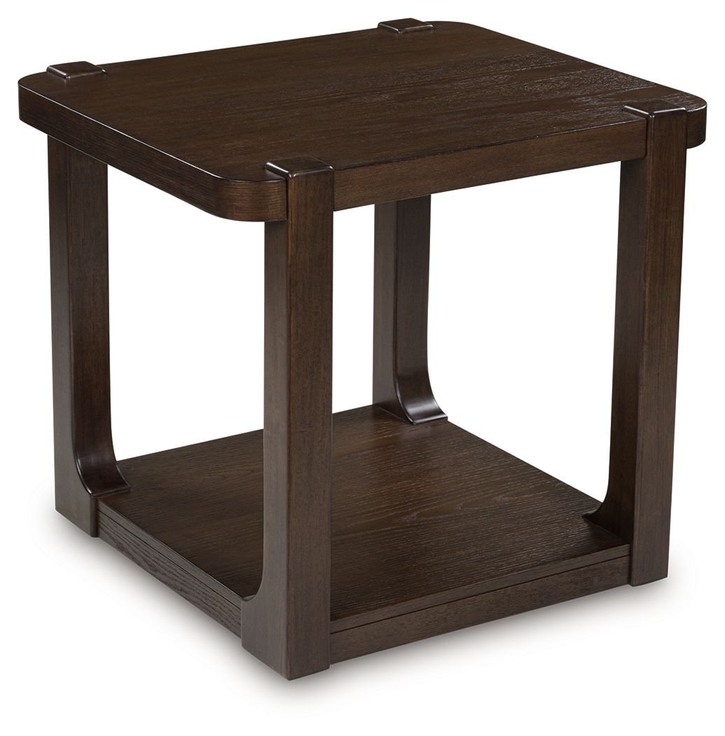Breckington - Rectangular End Table - Dark Brown