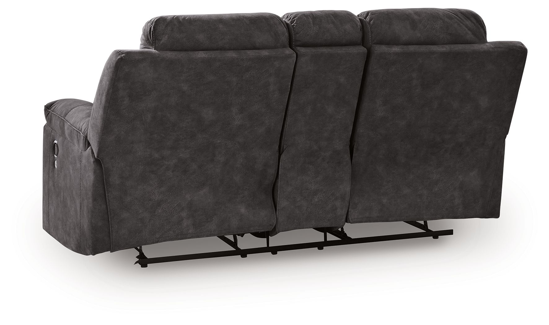 Ashley Furniture Brysonview - Double Reclining Loveseat With Console - Charcoal - Image 6