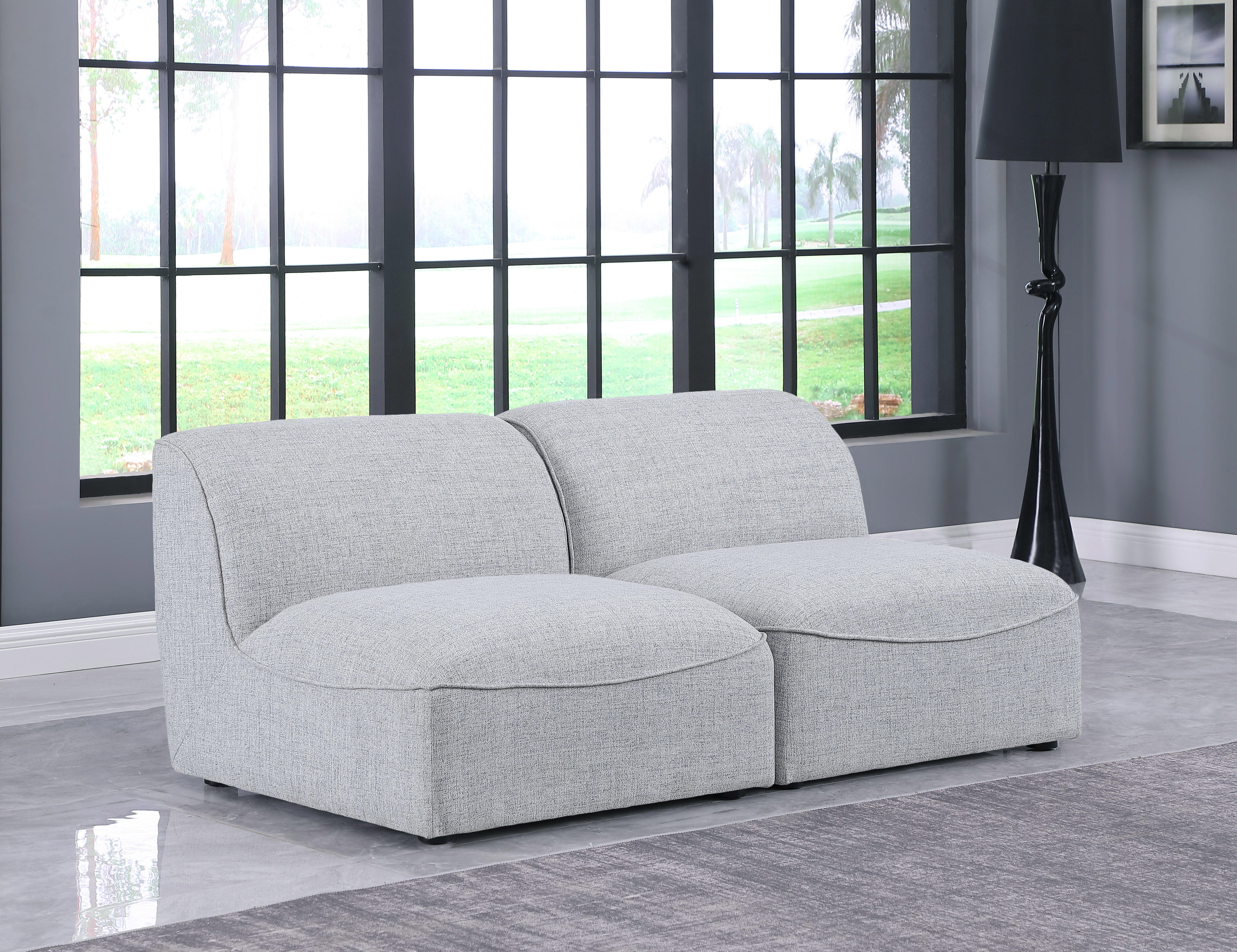 Miramar - 2 Piece Armless Modular Sofa - Gray