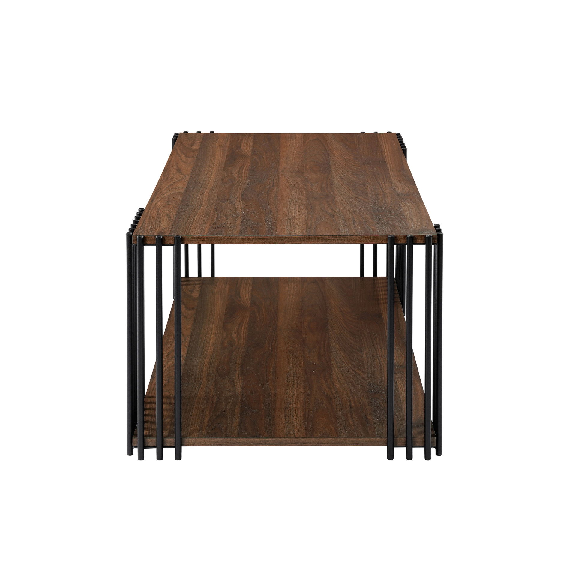 Vertex - Rectangular 3 Piece Occasional Set (1 Coffee & 2 End Tables) - Brown / Black, dark brown, view 4