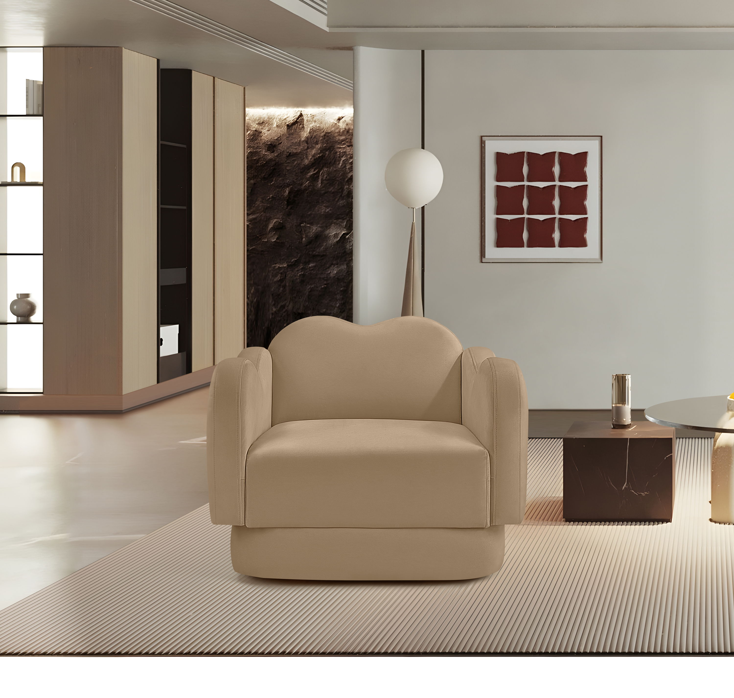 Bloom - Velvet Chair - Camel