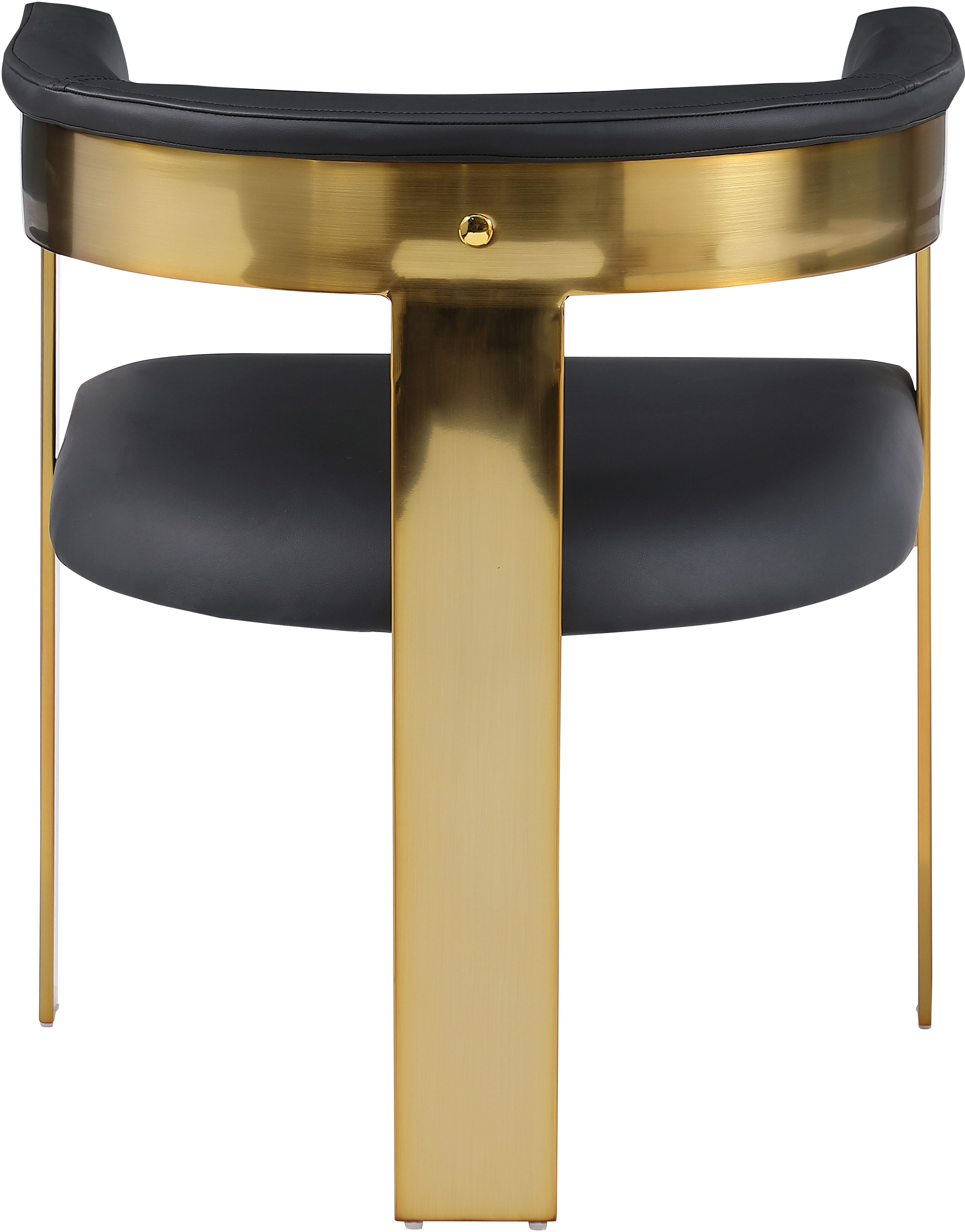 Romeo - Faux Leather Dining Chair With Gold Base (Set of 2) - Black