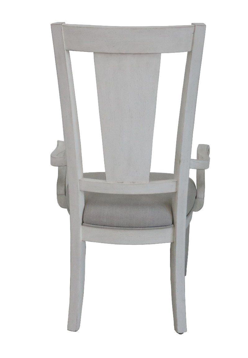 Katia - Arm Chair (Set of 2) - Light Gray Linen & Weathered White, white, view 3