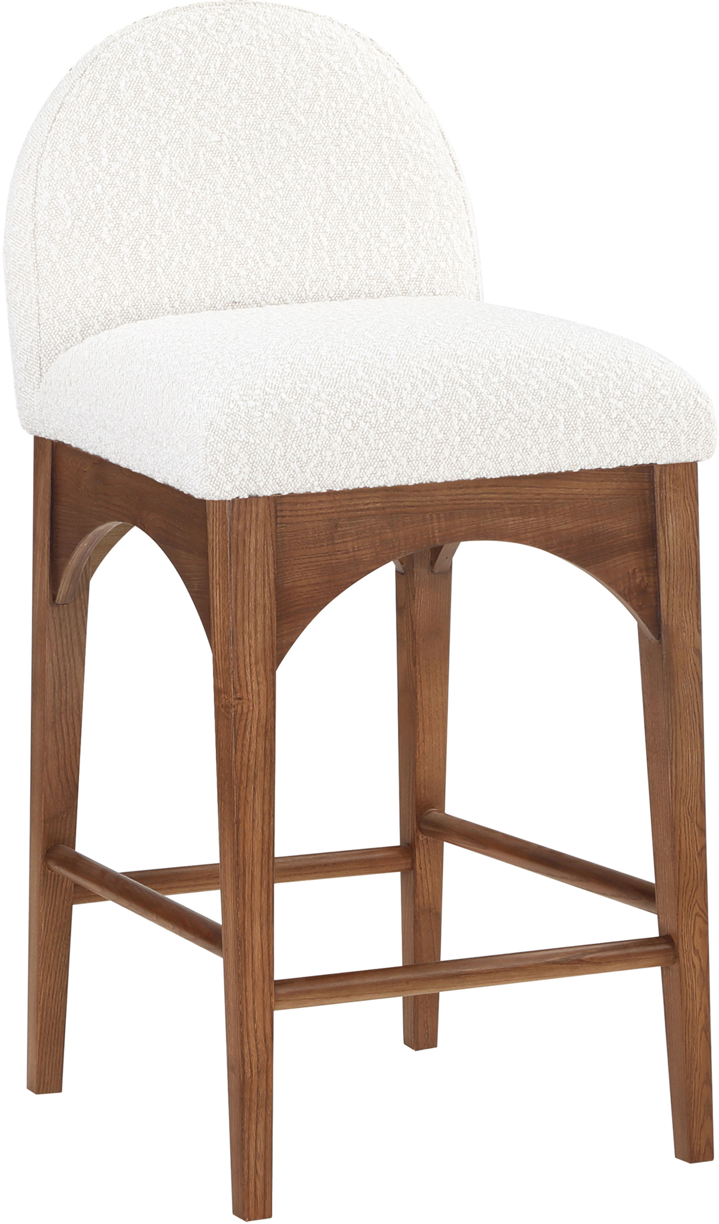 Waldorf - Boucle Stool With Brown Legs - Cream