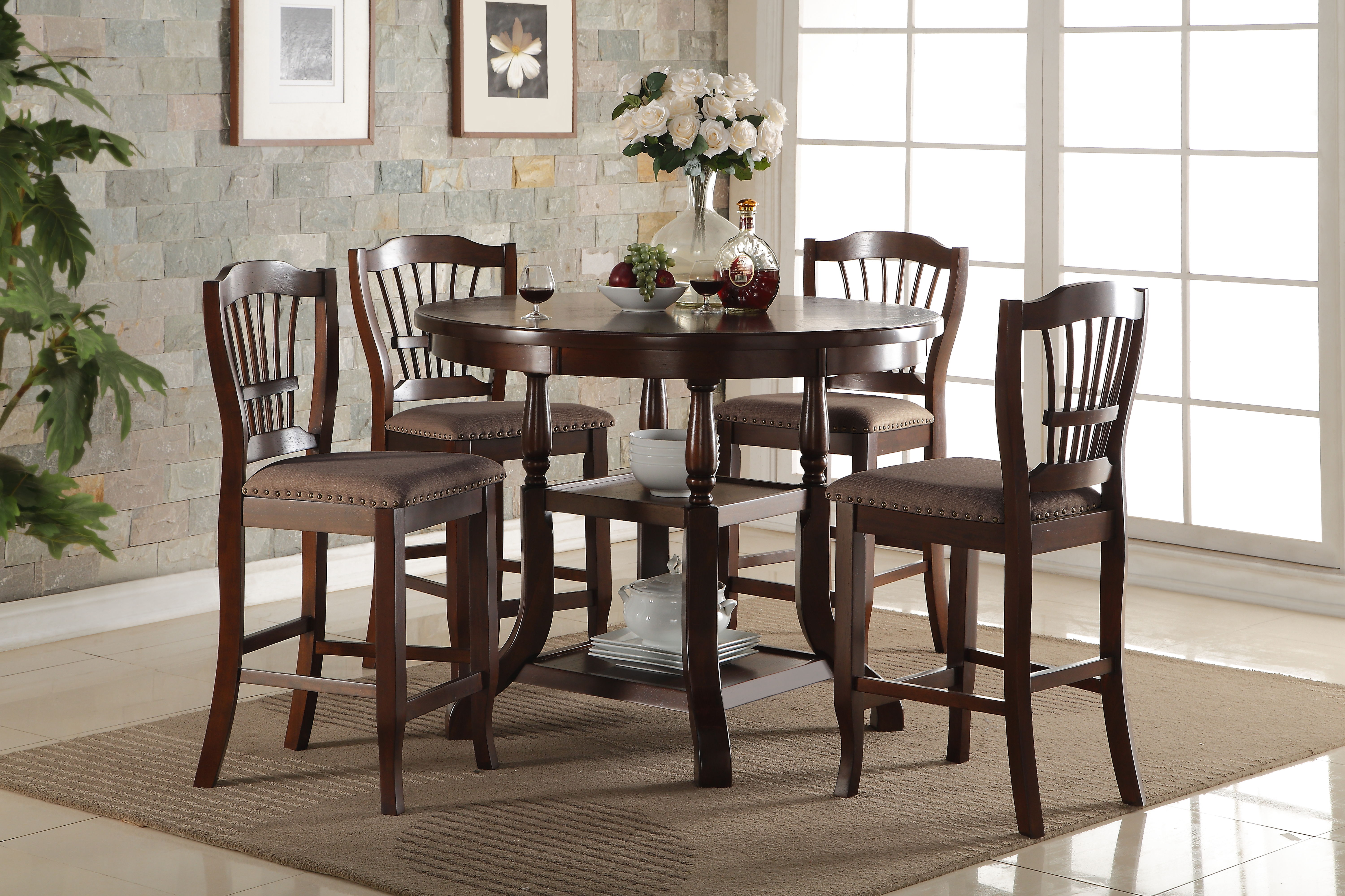 Bixby - Counter Table & 4 Chairs - Espresso