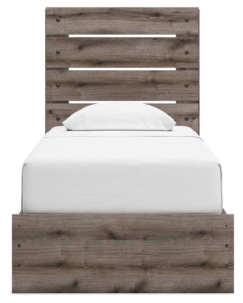 Ashley Furniture Graystorm - Twin Panel Bed With Storage - Brown Gray - Image 7
