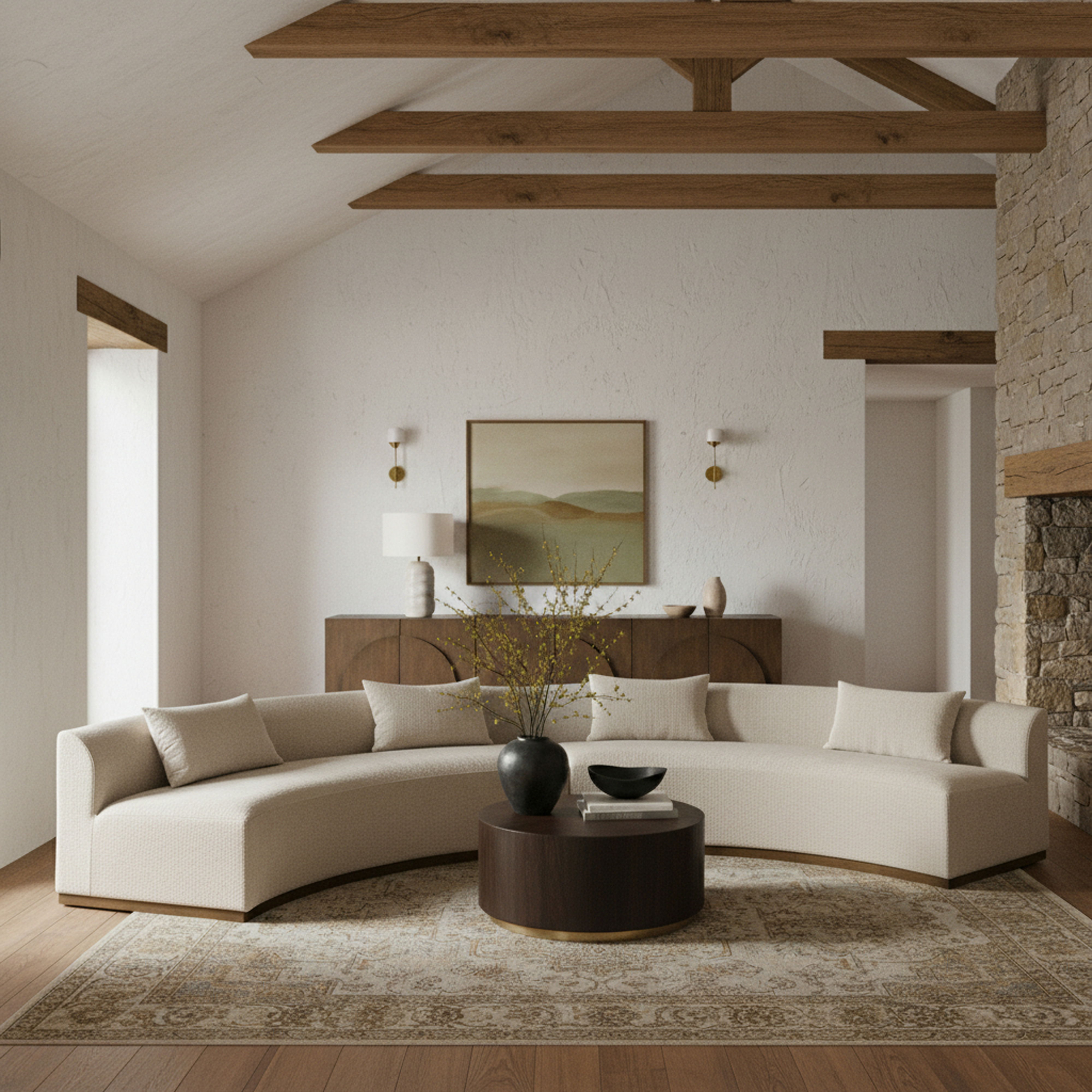 Avanti - 182.5" Chenille Fabric Upholstered 2 Piece Modular Sectional - Beige