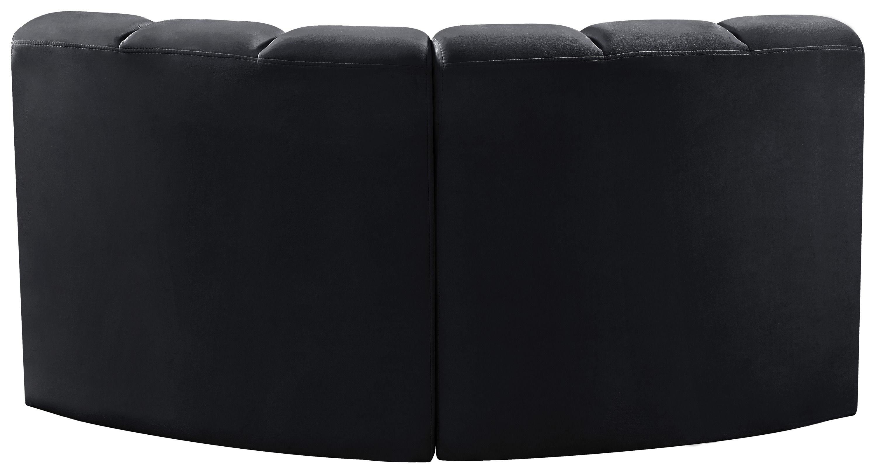 Arc - Velvet 2 Piece Modular Sofa - Black