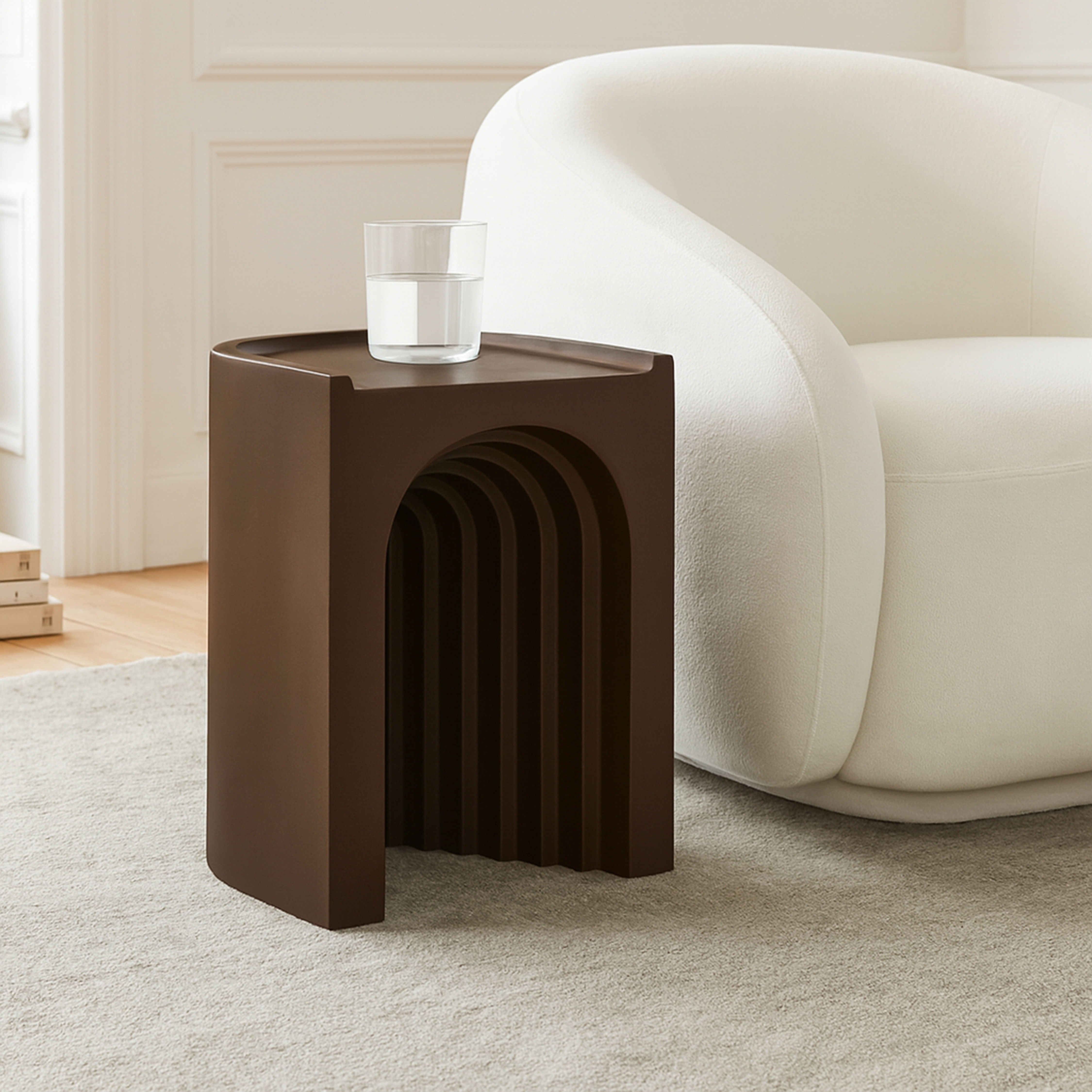 Avenda - Concrete End Table - Brown