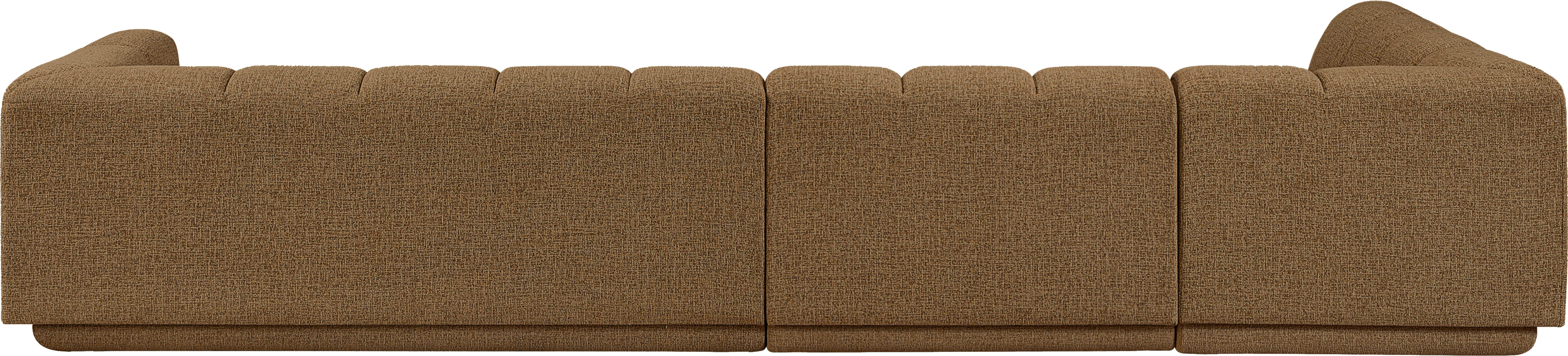 Modari - Fabric Upholstered 3 Piece LAF Modular Sectional - Brown