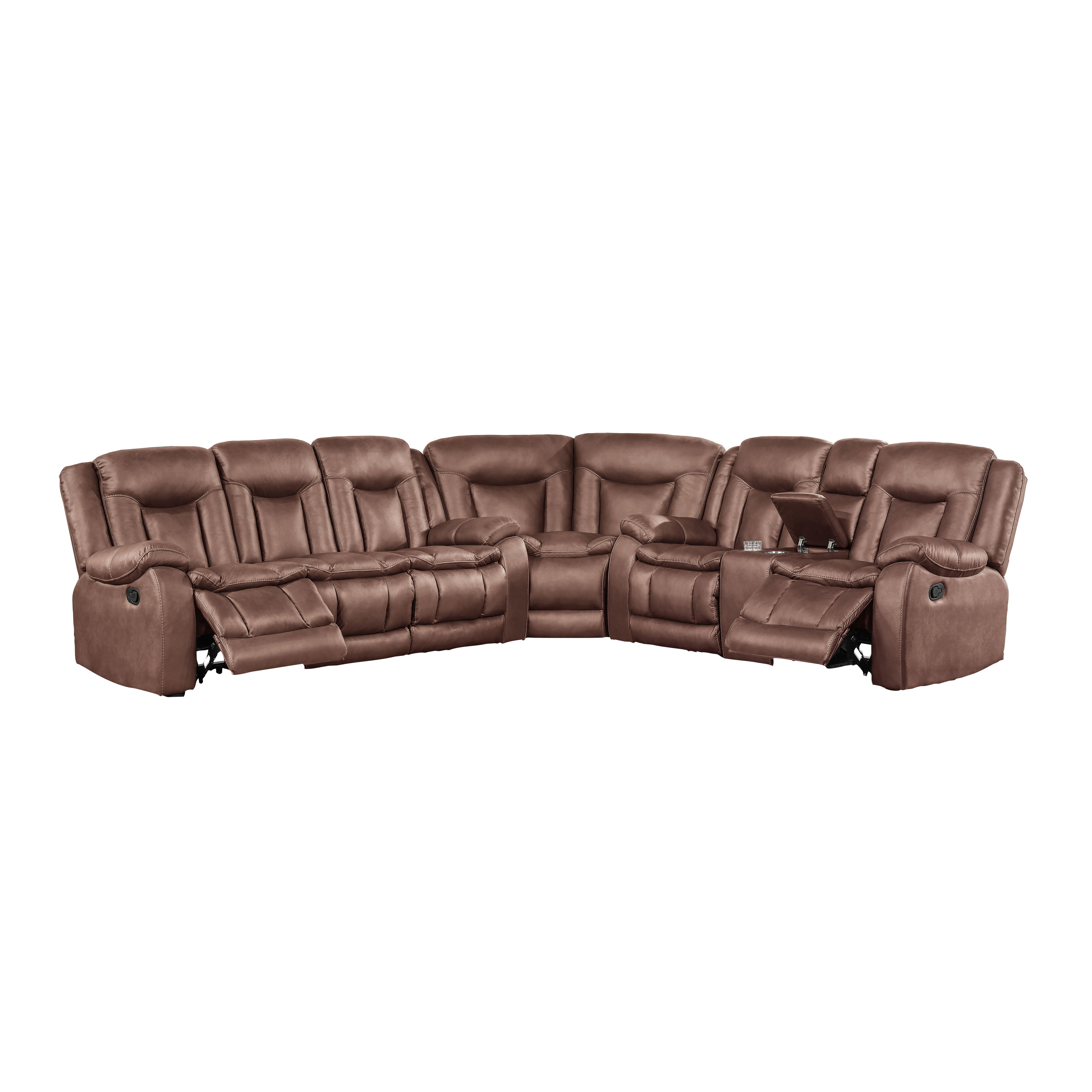 Morello - 3 Piece Manual Sofa/Loveseat/Wedge - Brown