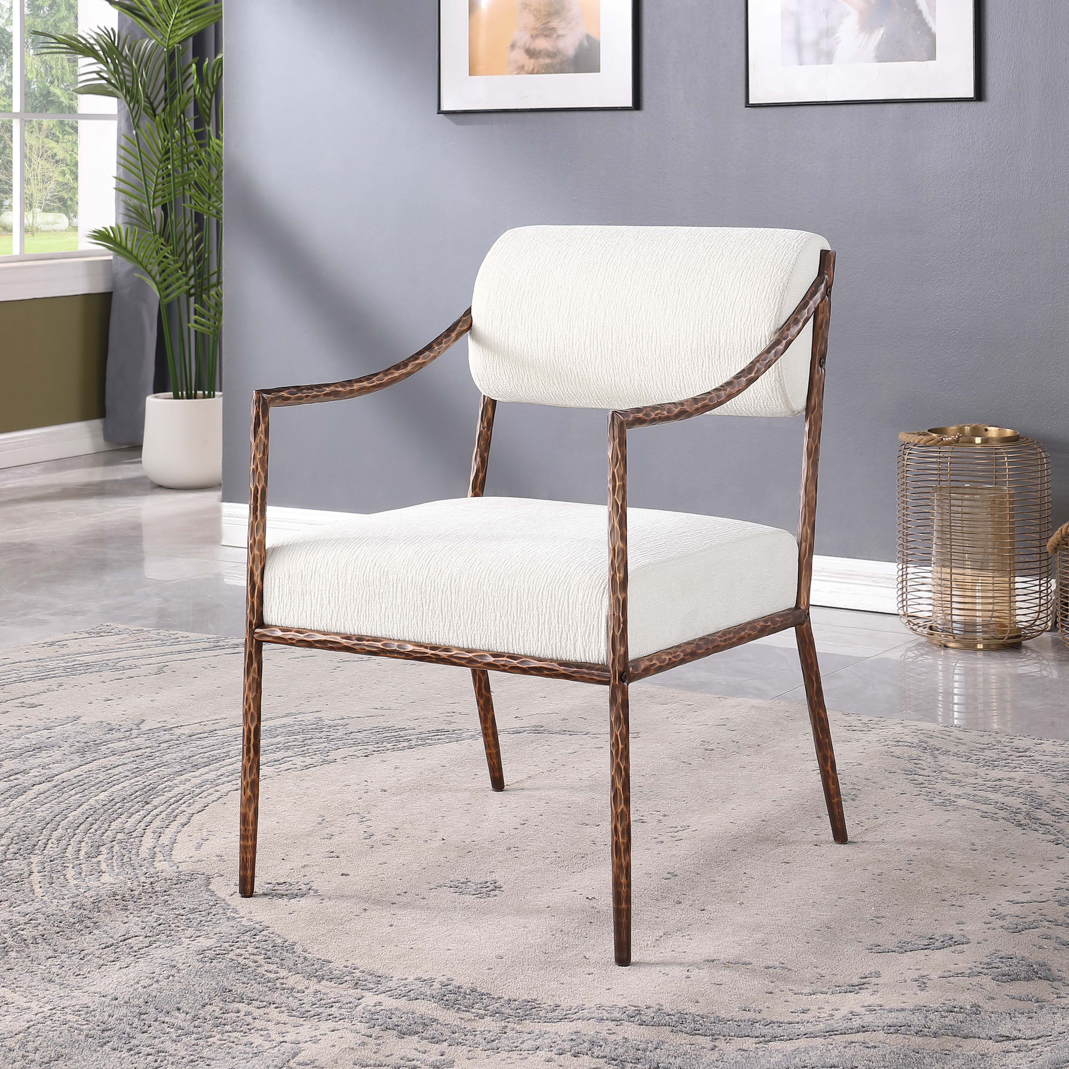 Bastille - Upholstered Dining Arm Chair (Set of 2) - Cream / Bronze