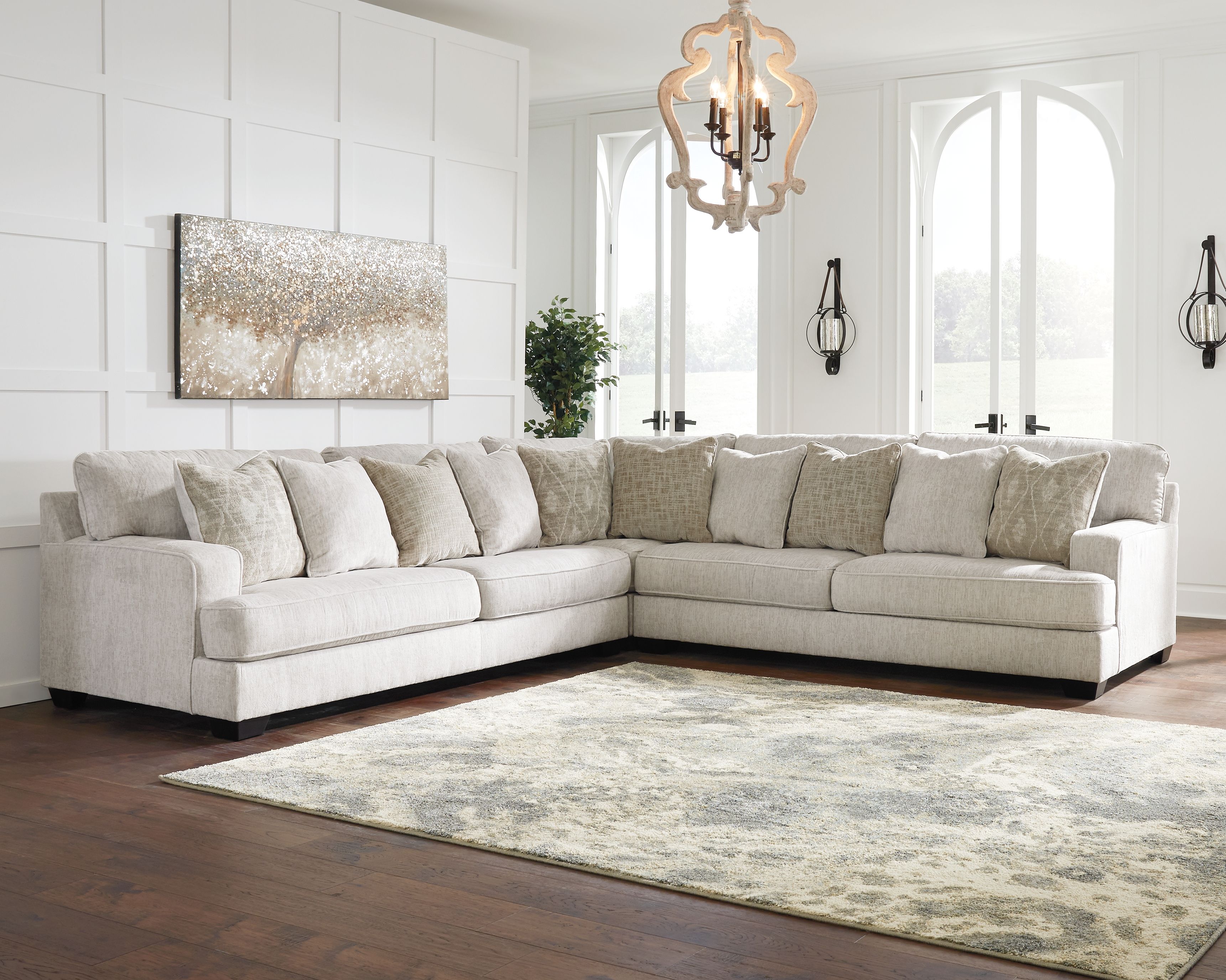 Ashley Furniture Rawcliffe - Left Arm Facing Sofa 3 Pc Sectional - Parchment - Image 5