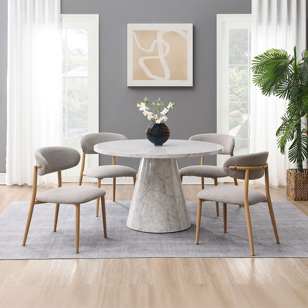 Kacey - Side Chair (Set of 2) - Gray Boucle & Natural, gray