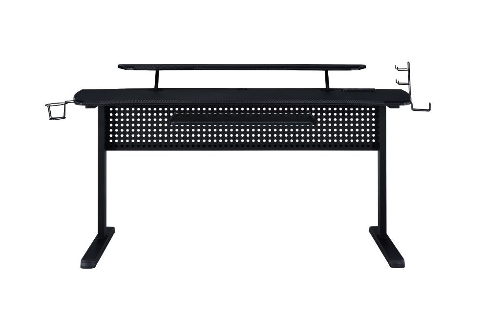 Vildre - Gaming Desk With USB - Black, black, view 4
