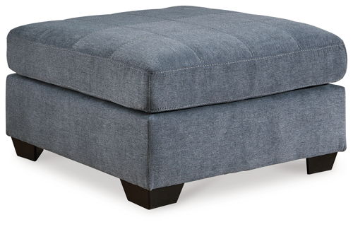 Marleton - Oversized Accent Ottoman - Denim, blue